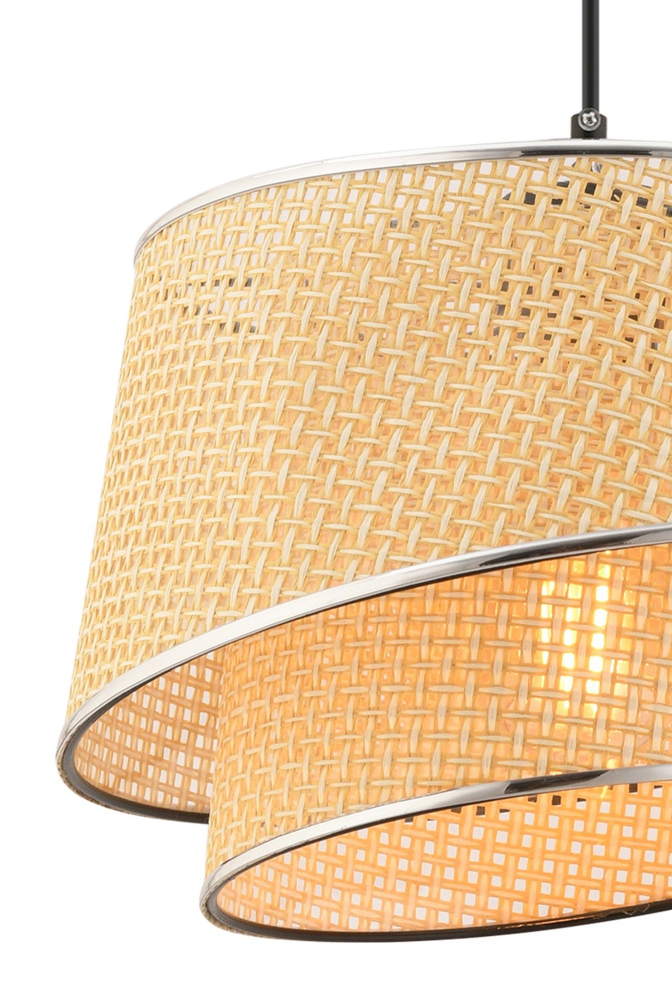 Candeeiro de Teto – 65 cm – Camel e Prata – Metálico