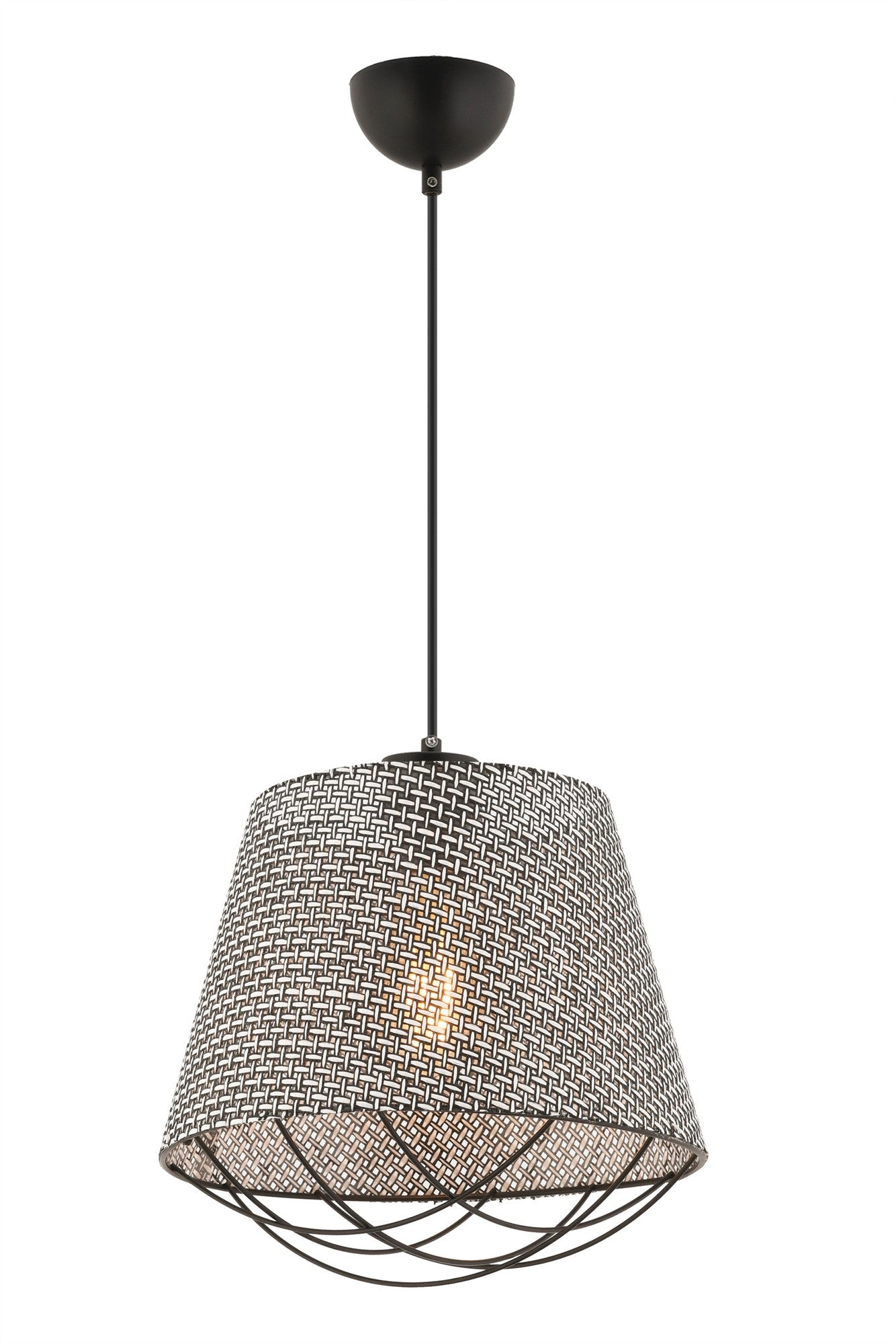 Candeeiro de Teto – 30 x 30 cm – Cinzento – Metal e Tecido