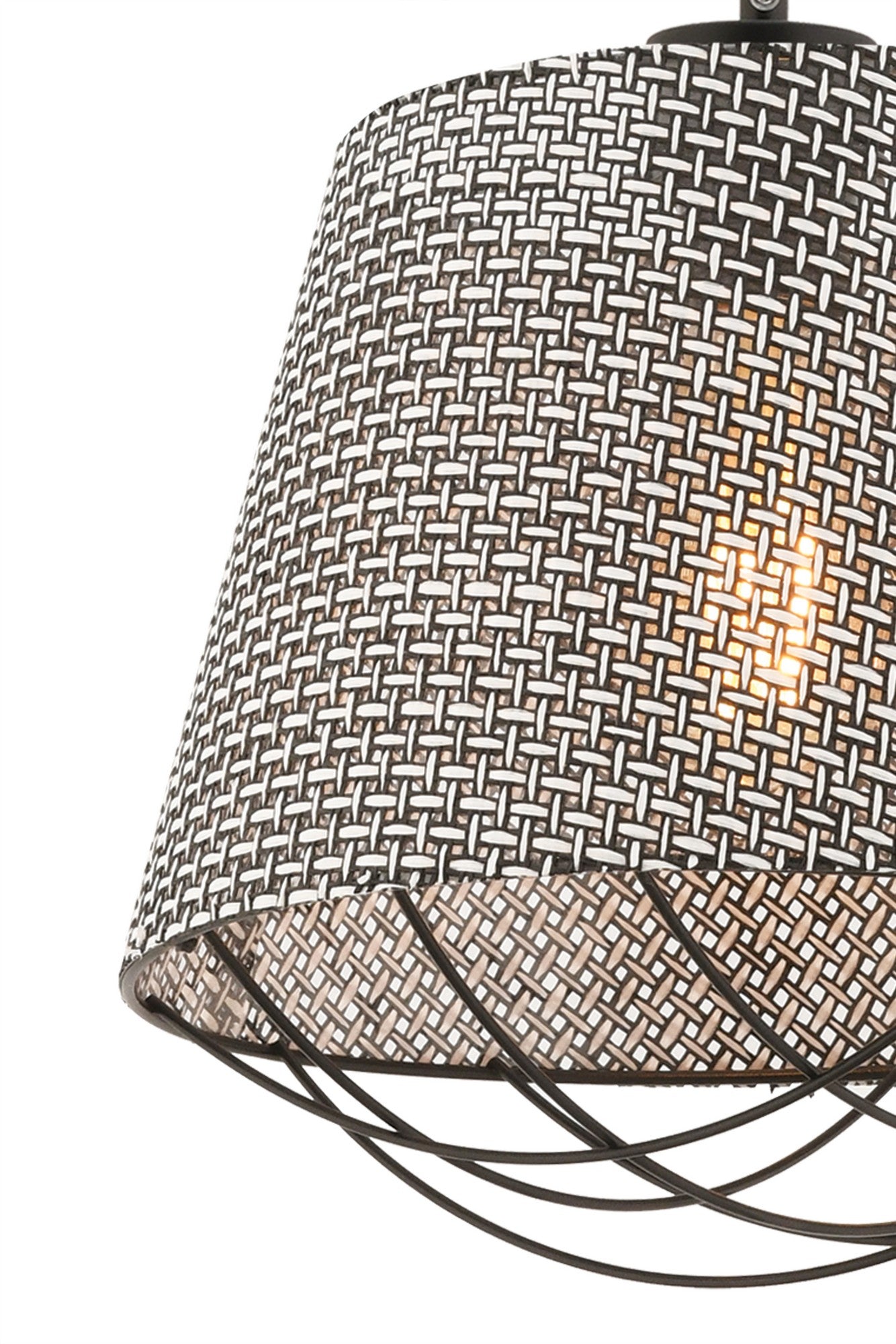 Candeeiro de Teto – 30 x 30 cm – Cinzento – Metal e Tecido
