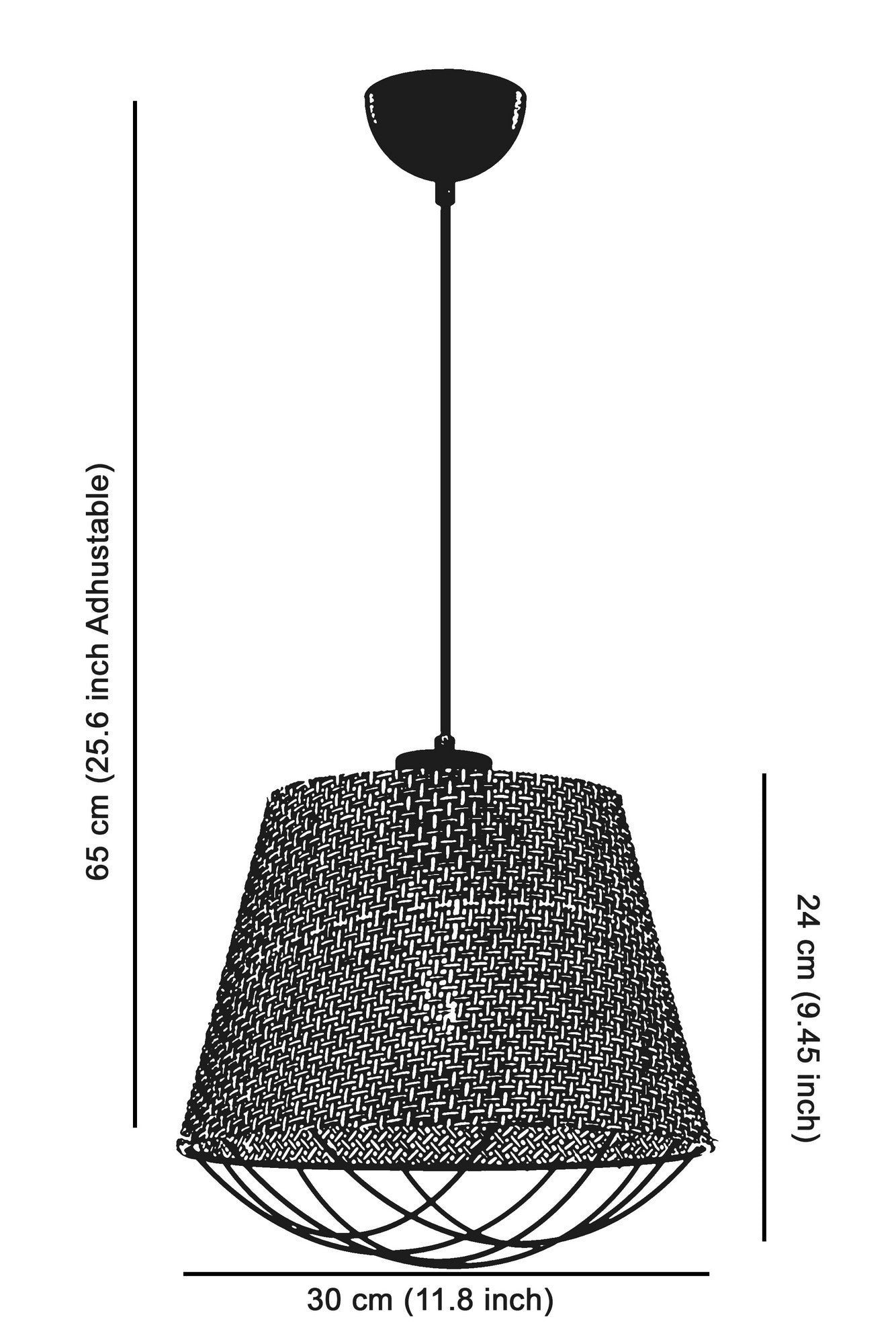 Candeeiro de Teto – 30 x 30 cm – Cinzento – Metal e Tecido