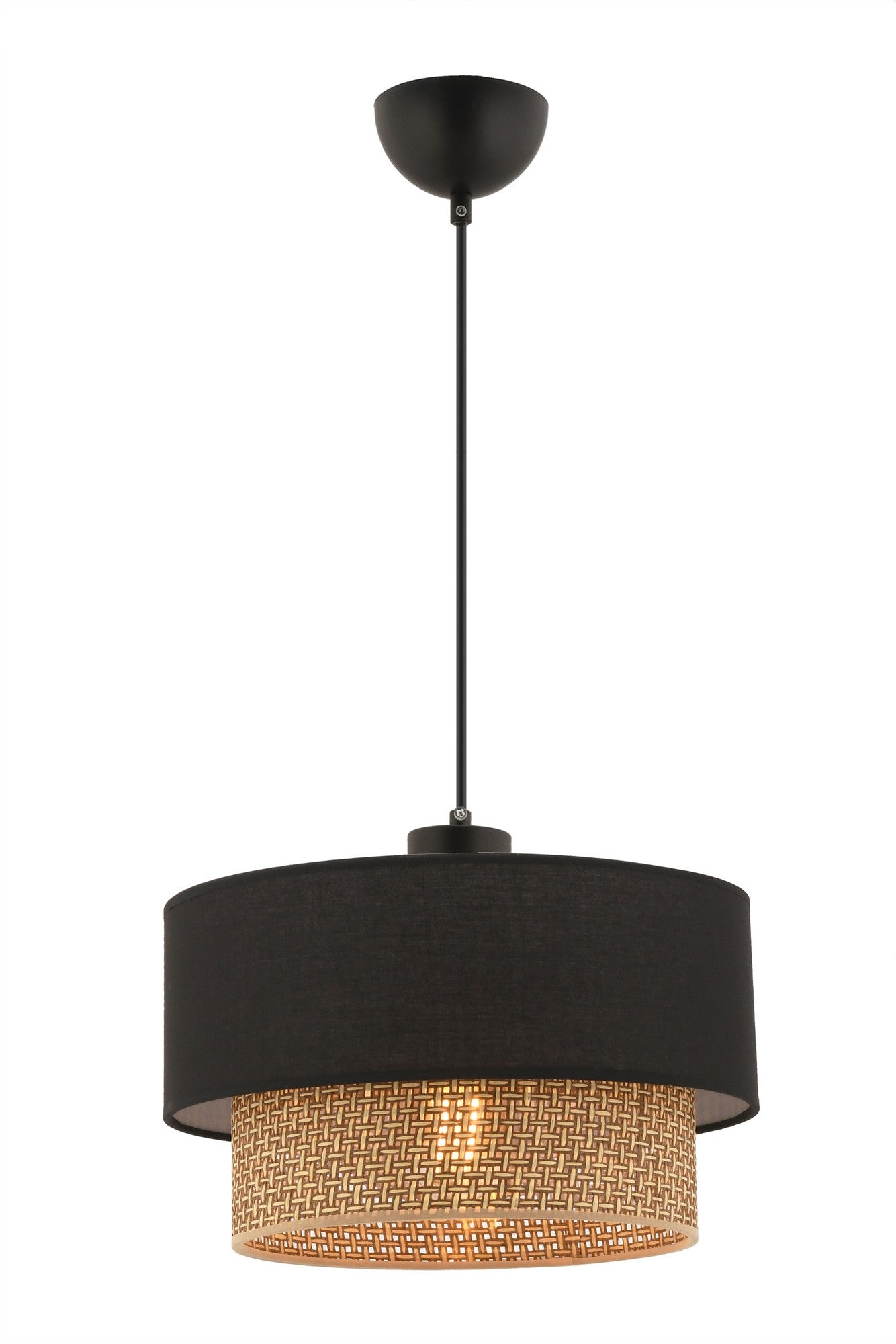 Candeeiro de Teto – 65 cm – Bege e Preto – Metálico