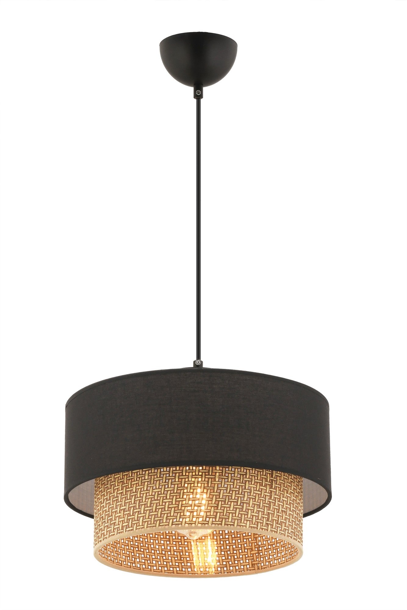 Candeeiro de Teto – 65 cm – Bege e Preto – Metálico