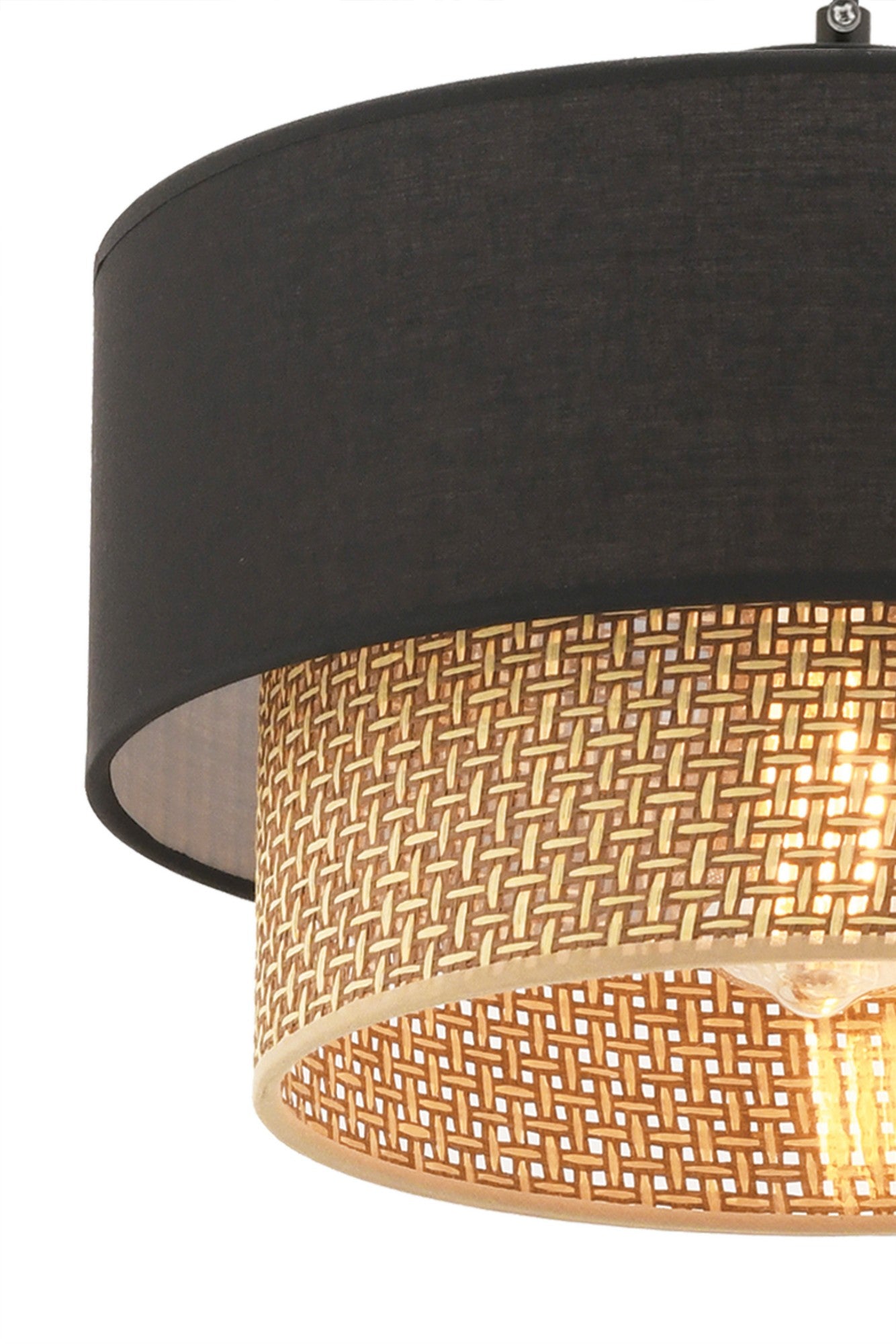 Candeeiro de Teto – 65 cm – Bege e Preto – Metálico