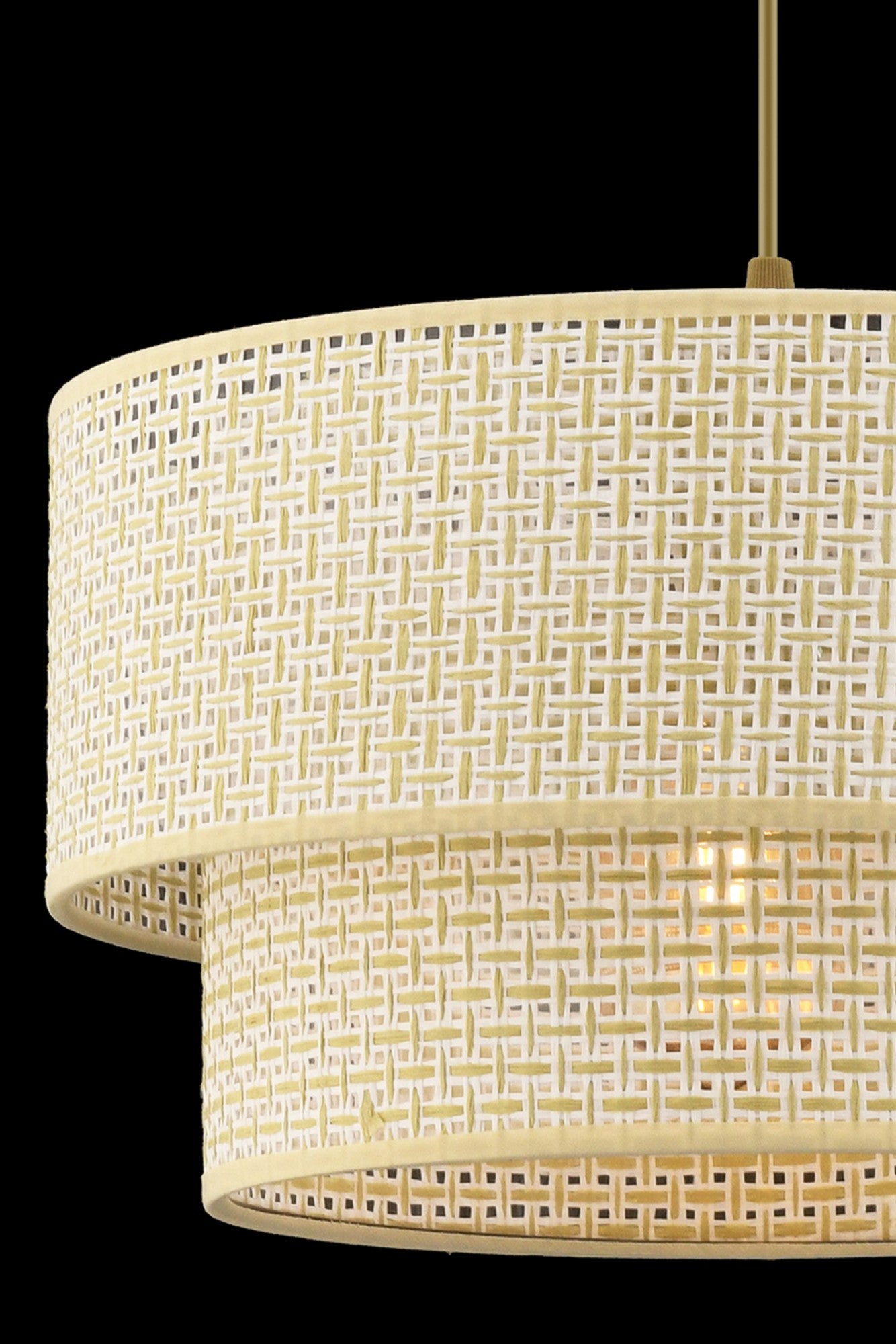 Candeeiro de Teto – 65 cm – Creme – Metal e Algodão
