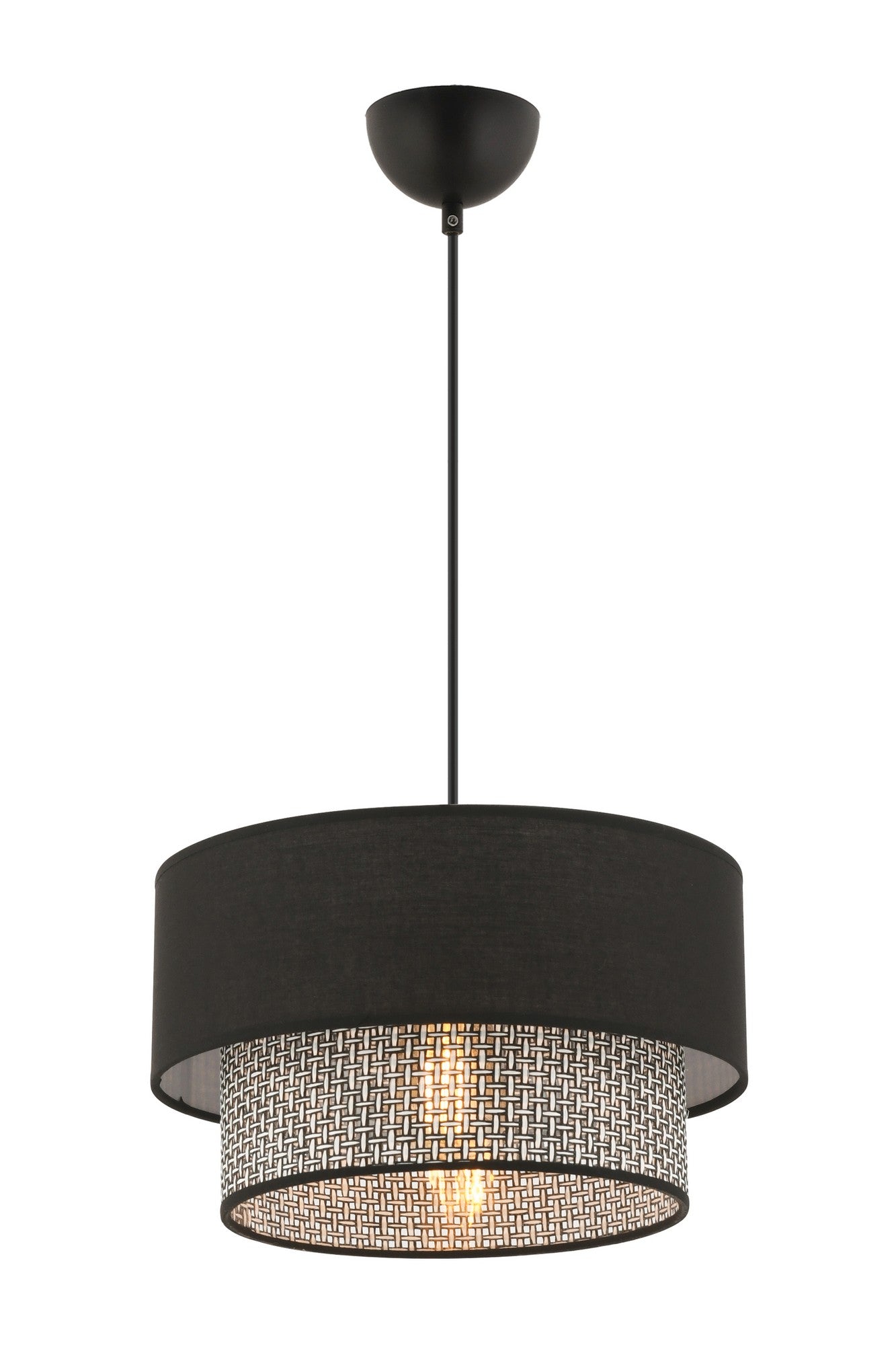 Candeeiro de Teto – 65 cm – Cinza e Preto – Metálico
