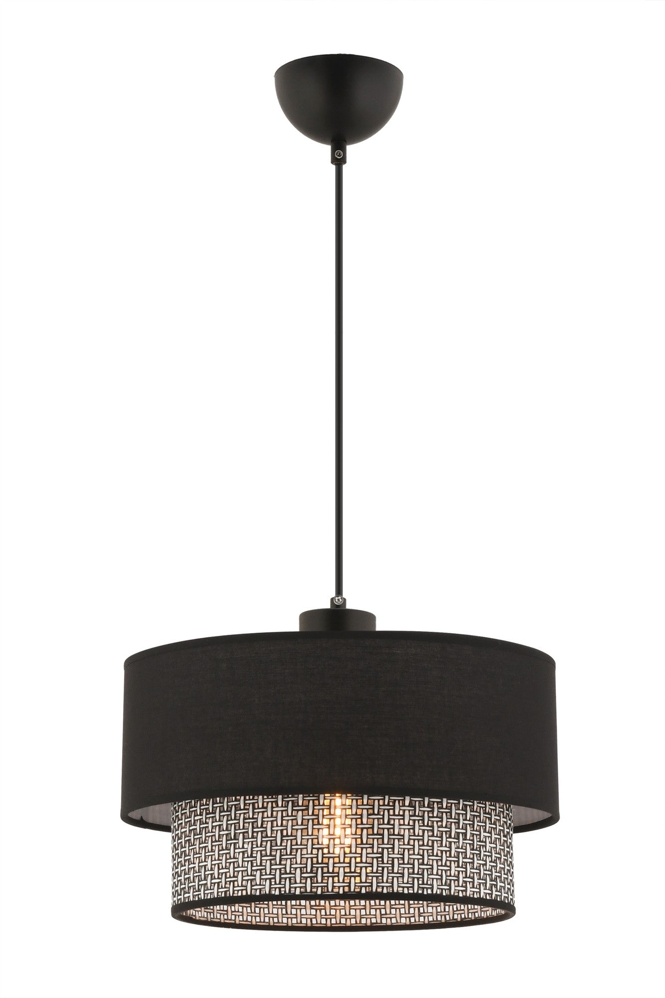 Candeeiro de Teto – 65 cm – Cinza e Preto – Metálico