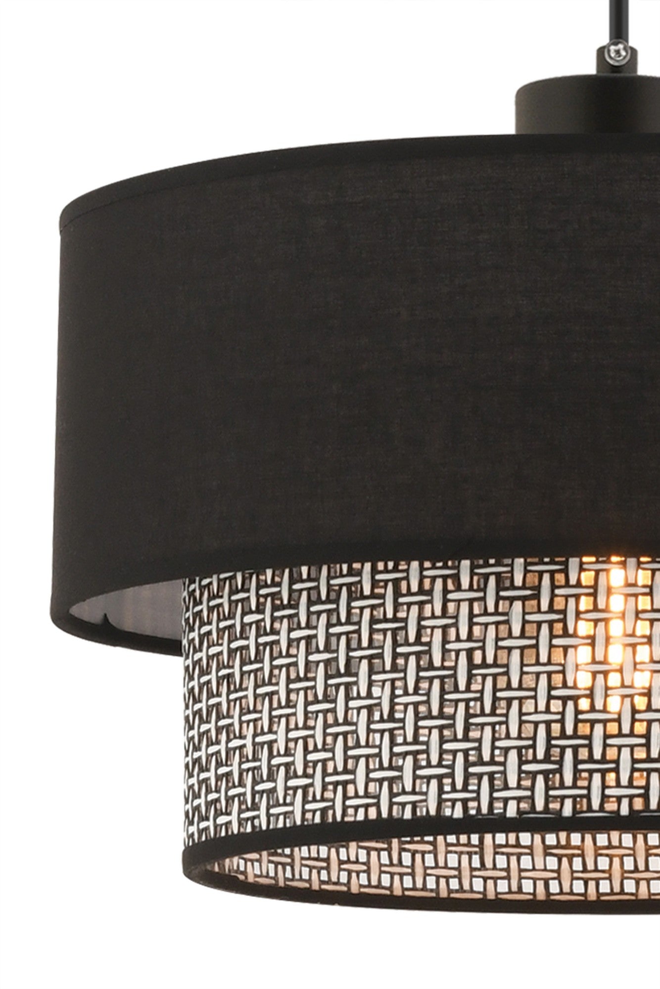 Candeeiro de Teto – 65 cm – Cinza e Preto – Metálico