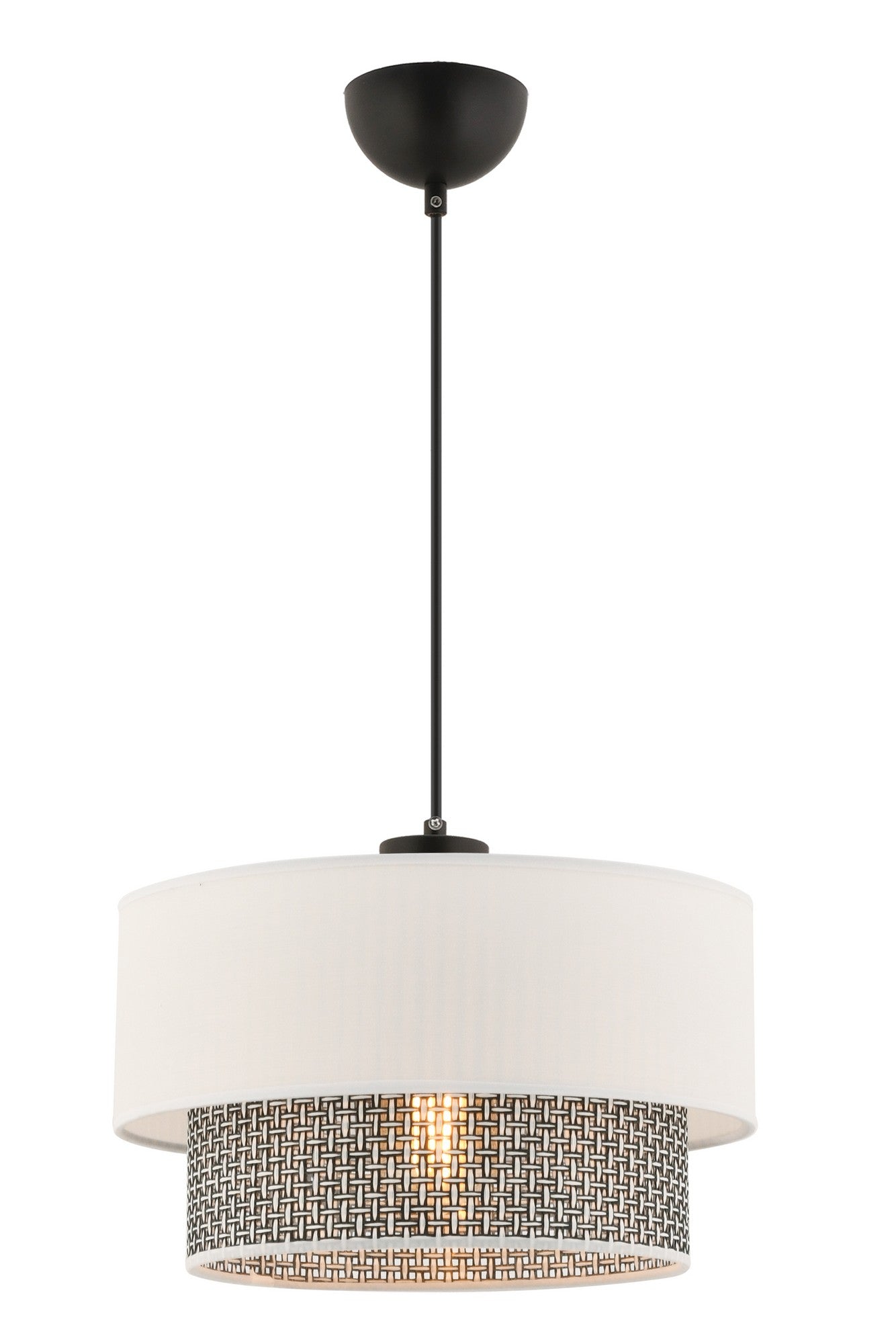 Candeeiro de Teto – 65 cm – Cinza e Branco – Metálico