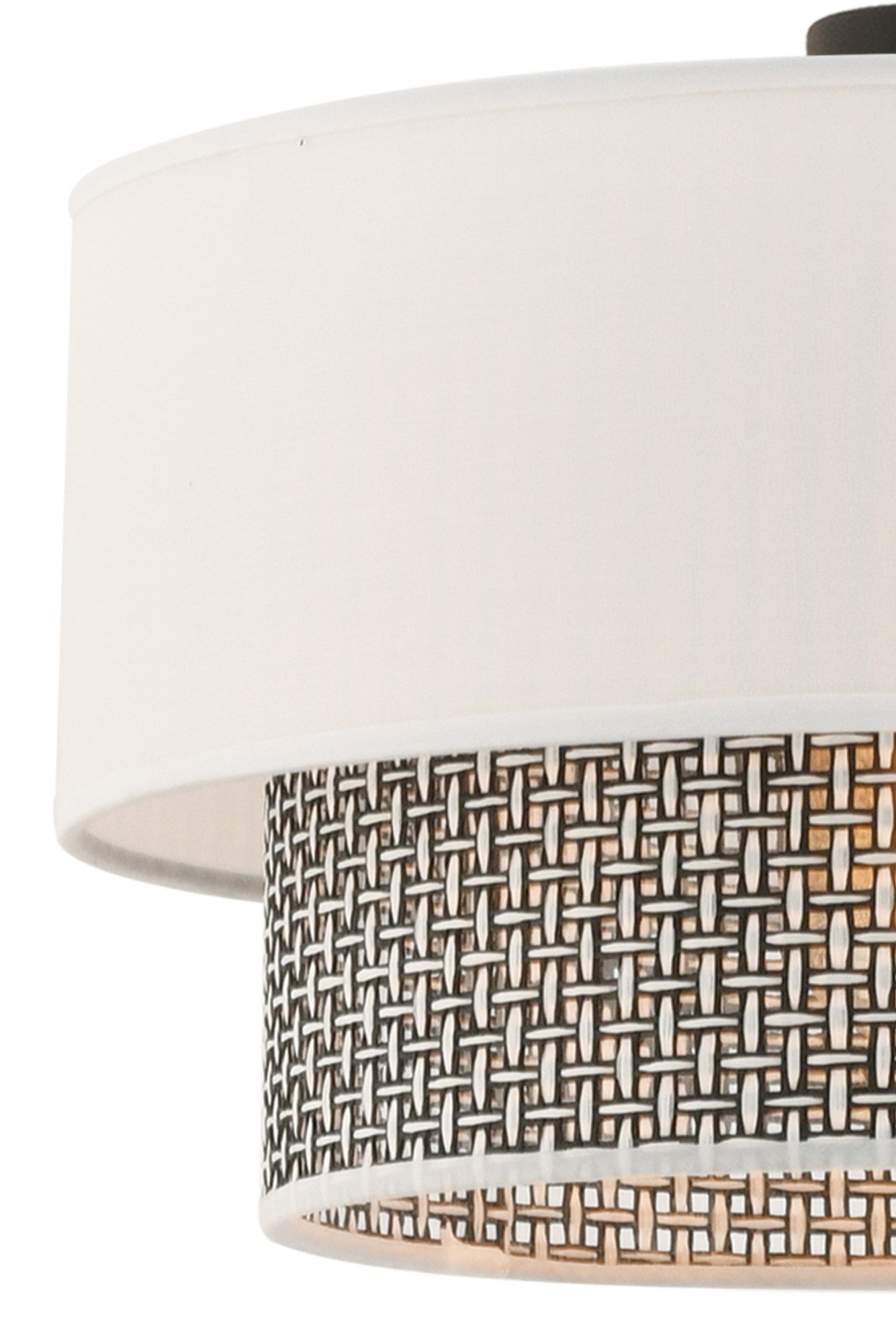 Candeeiro de Teto – 65 cm – Cinza e Branco – Metálico