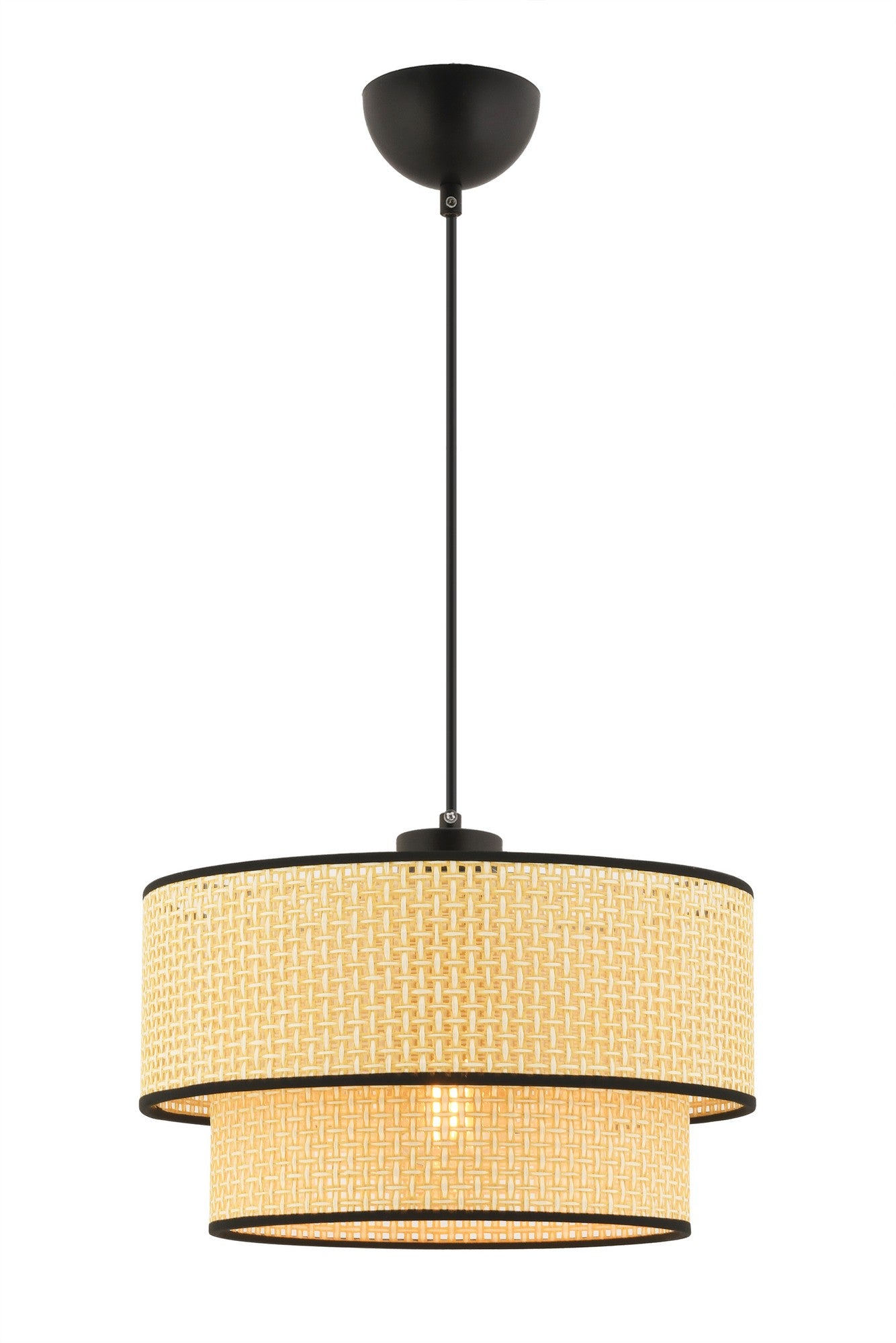 Candeeiro de Teto – 65 cm – Camelo – Metal e Algodão