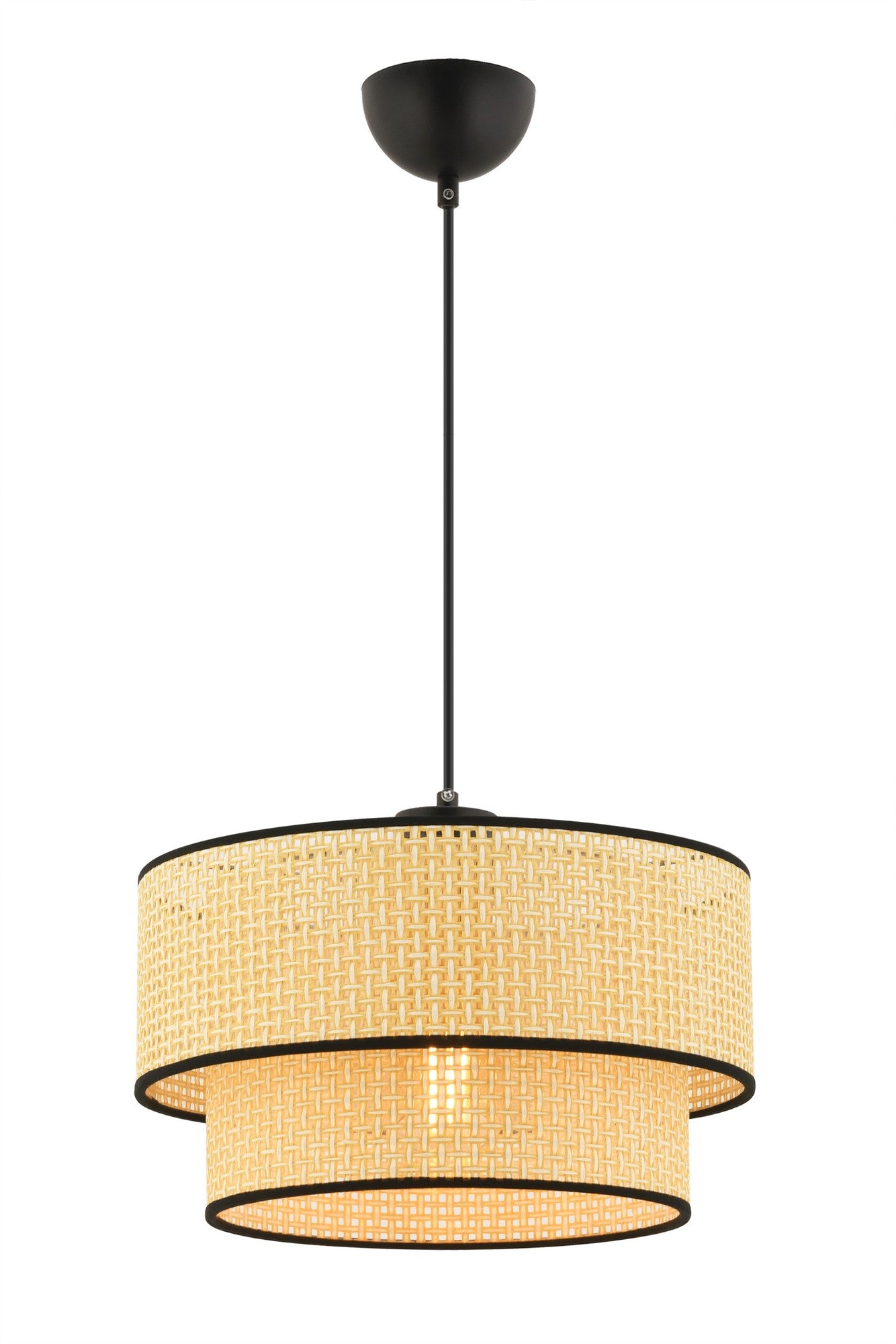 Candeeiro de Teto – 65 cm – Camelo – Metal e Algodão