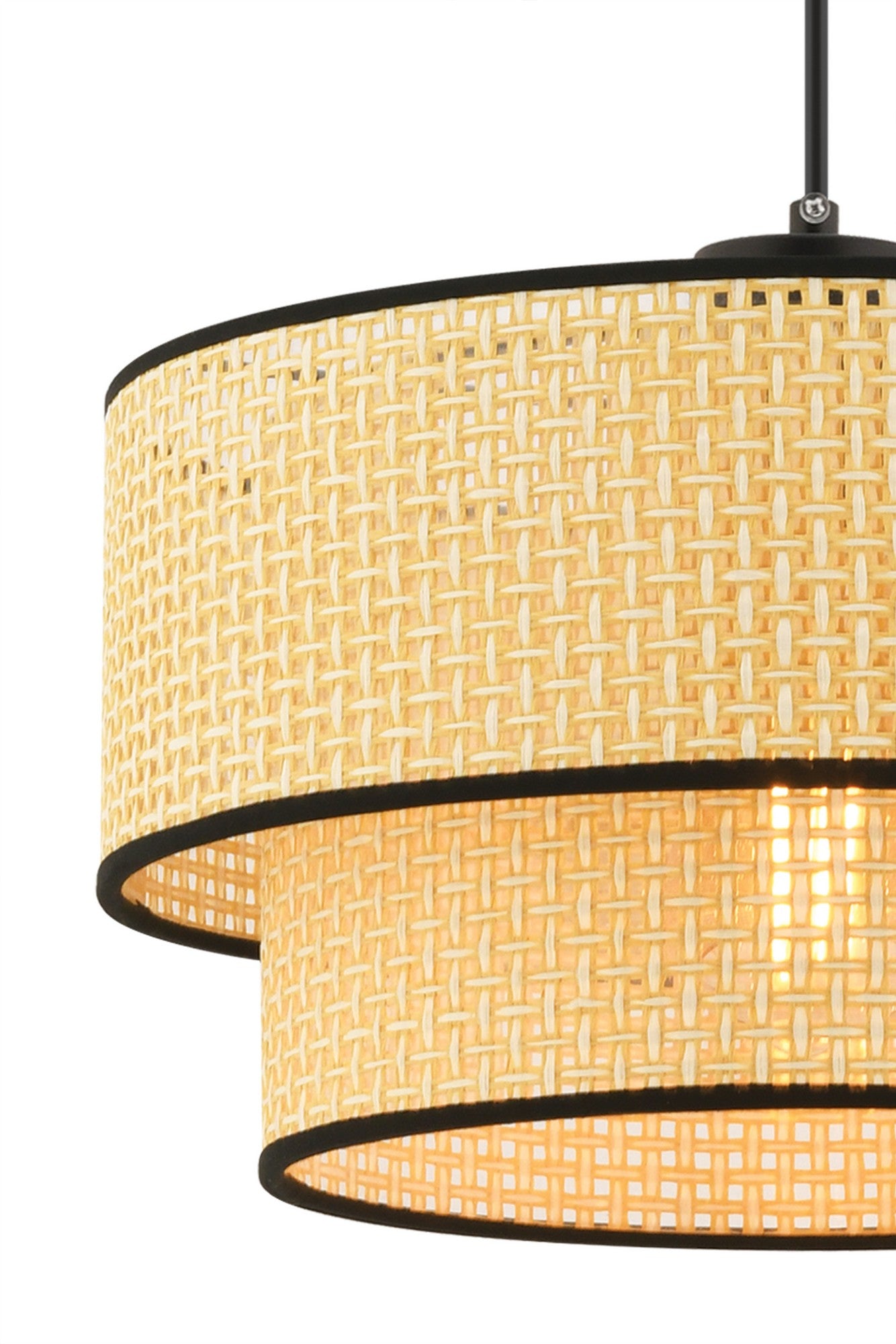 Candeeiro de Teto – 65 cm – Camelo – Metal e Algodão