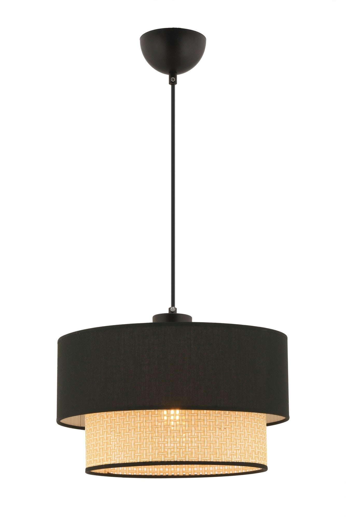Candeeiro de Teto – 65 cm – Camel e Preto – Metálico