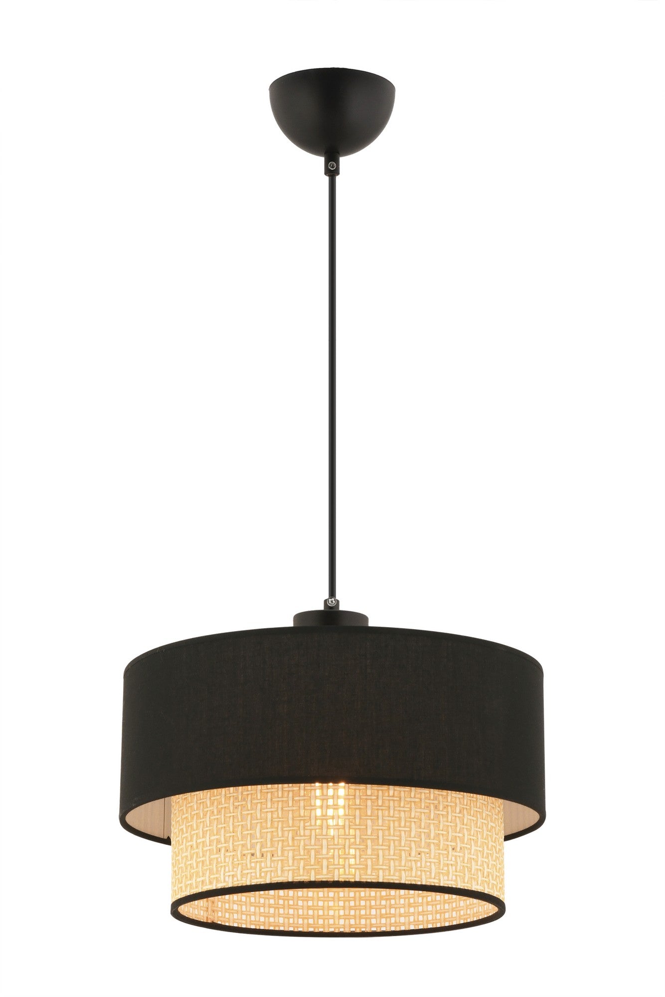 Candeeiro de Teto – 65 cm – Camel e Preto – Metálico