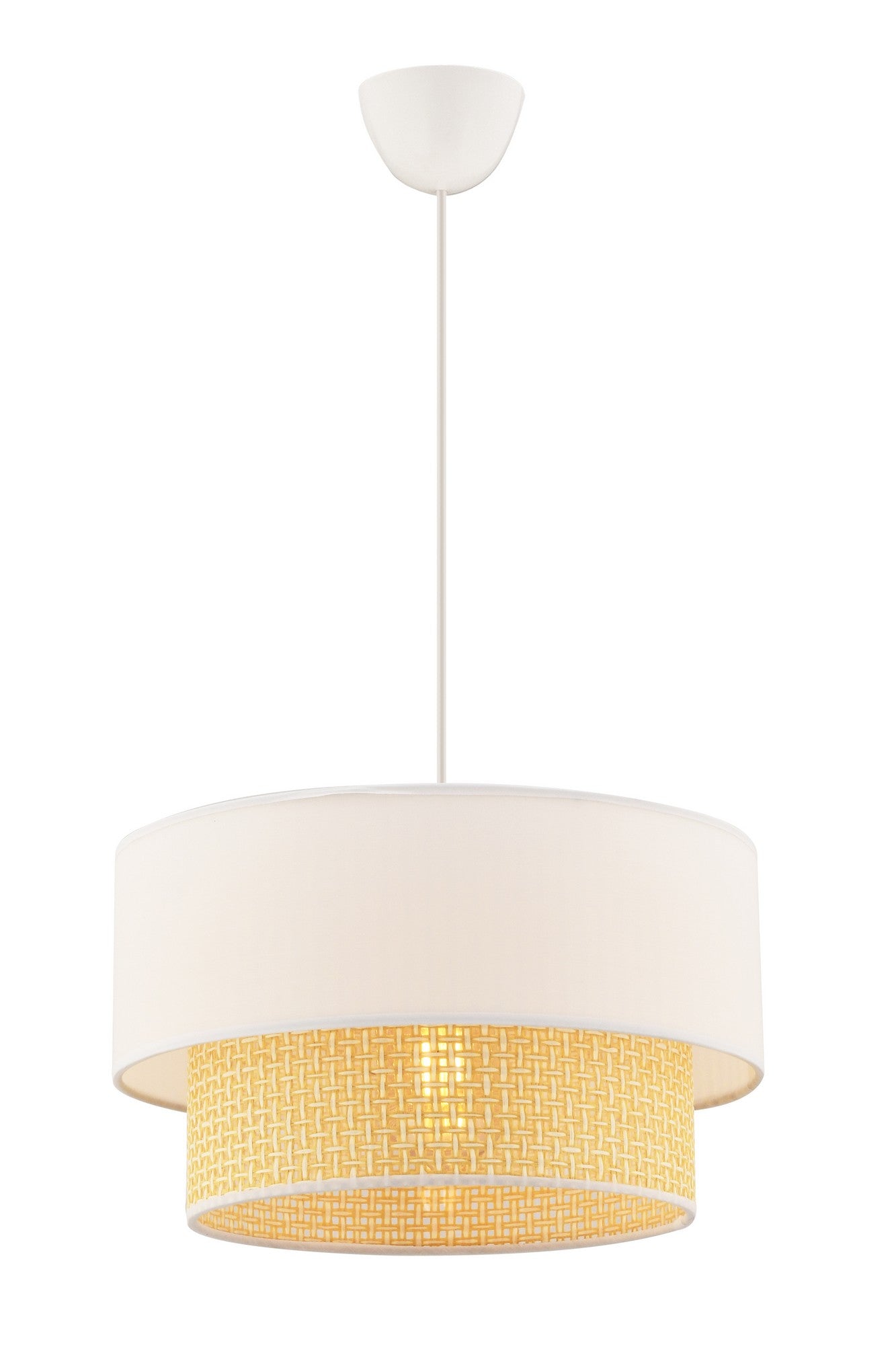 Candeeiro de Teto – 65 cm – Camelo e Branco – Metal