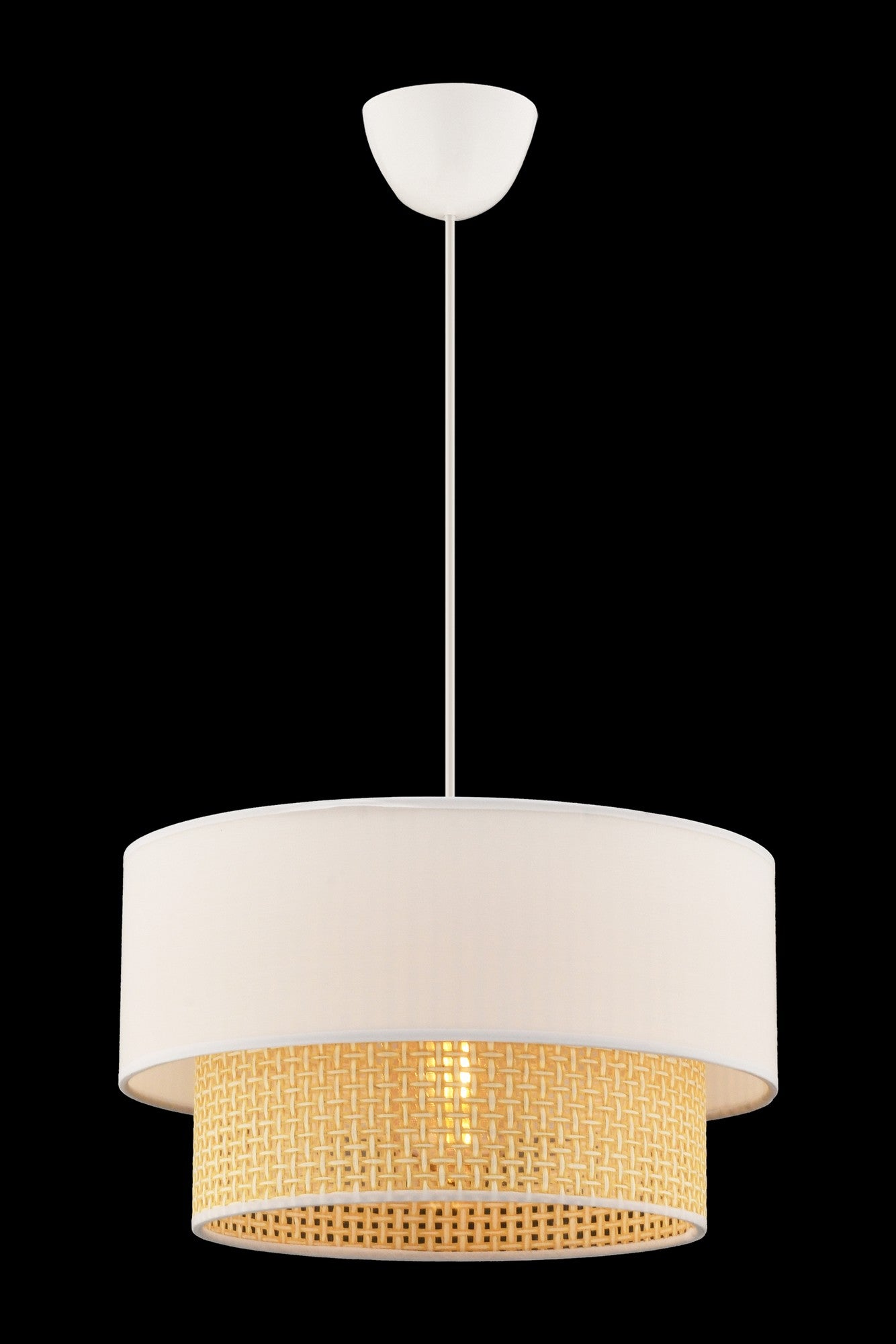 Candeeiro de Teto – 65 cm – Camelo e Branco – Metal