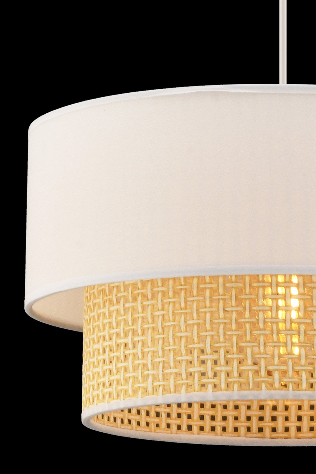 Candeeiro de Teto – 65 cm – Camelo e Branco – Metal