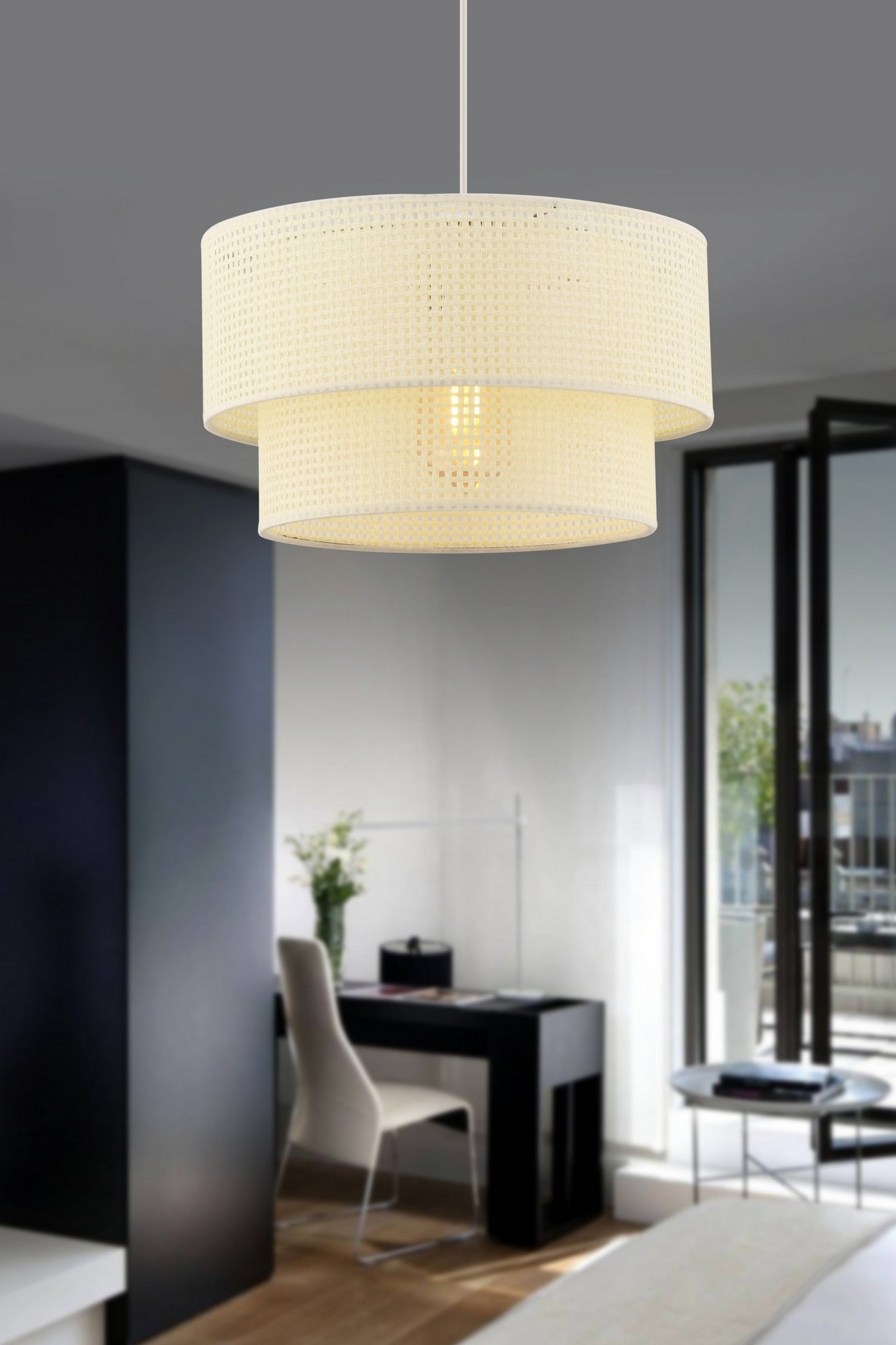 Candeeiro de Teto – 65 cm – Branco – Metálico