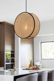 Candeeiro de Teto – 35 x 9 cm – Bege e Preto – Metálico