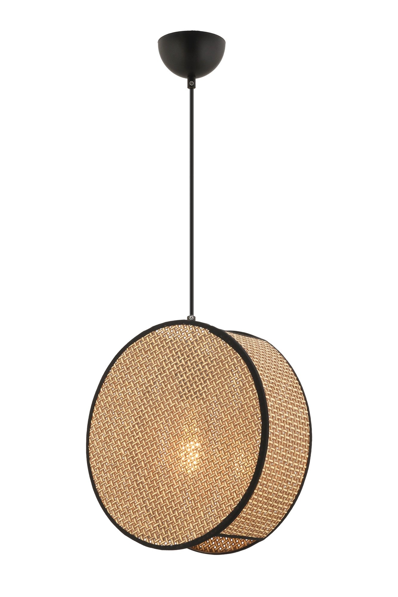 Candeeiro de Teto – 35 x 9 cm – Bege e Preto – Metálico