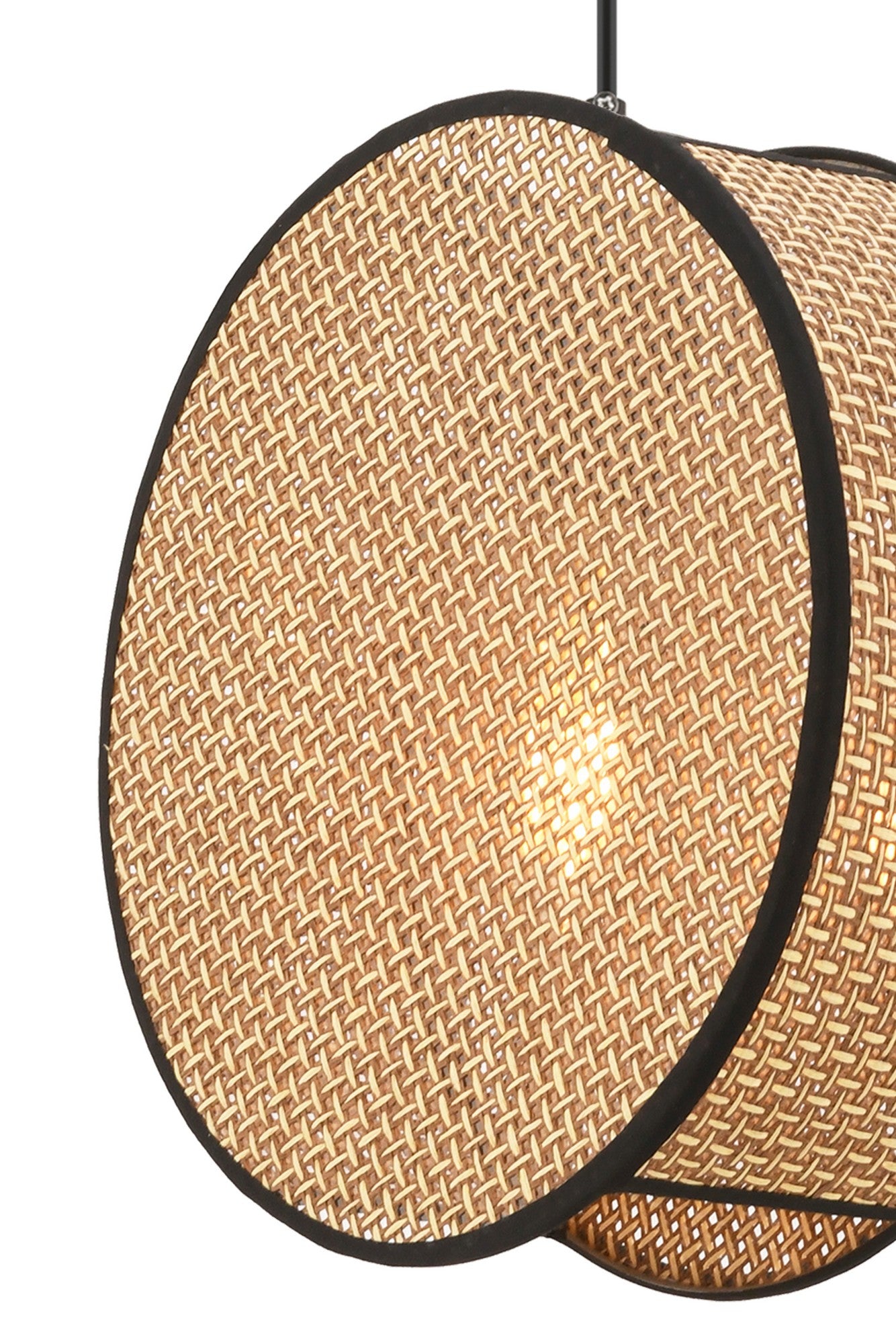 Candeeiro de Teto – 35 x 9 cm – Bege e Preto – Metálico