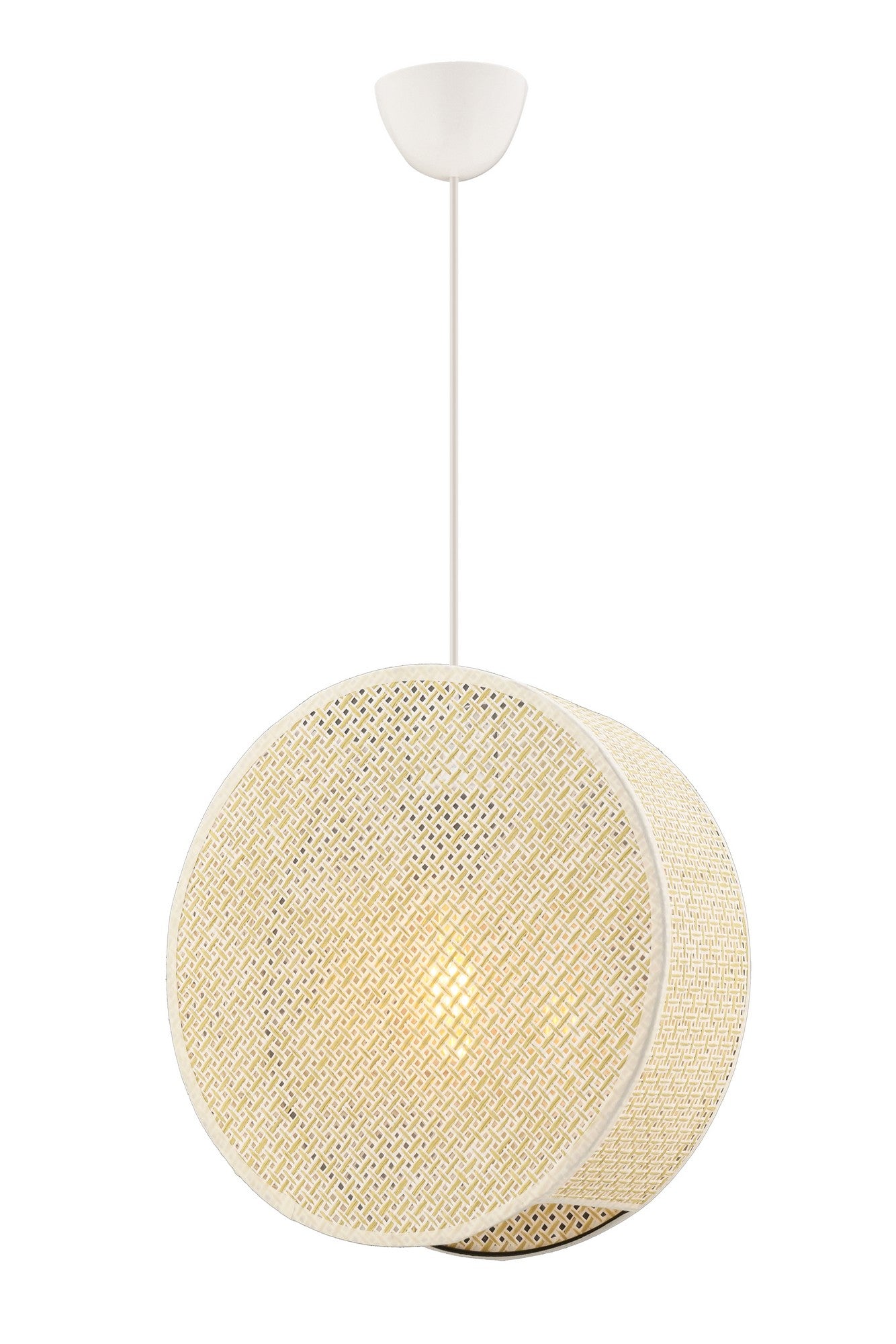 Candeeiro de Teto – 75 cm – Creme – Metal e Algodão
