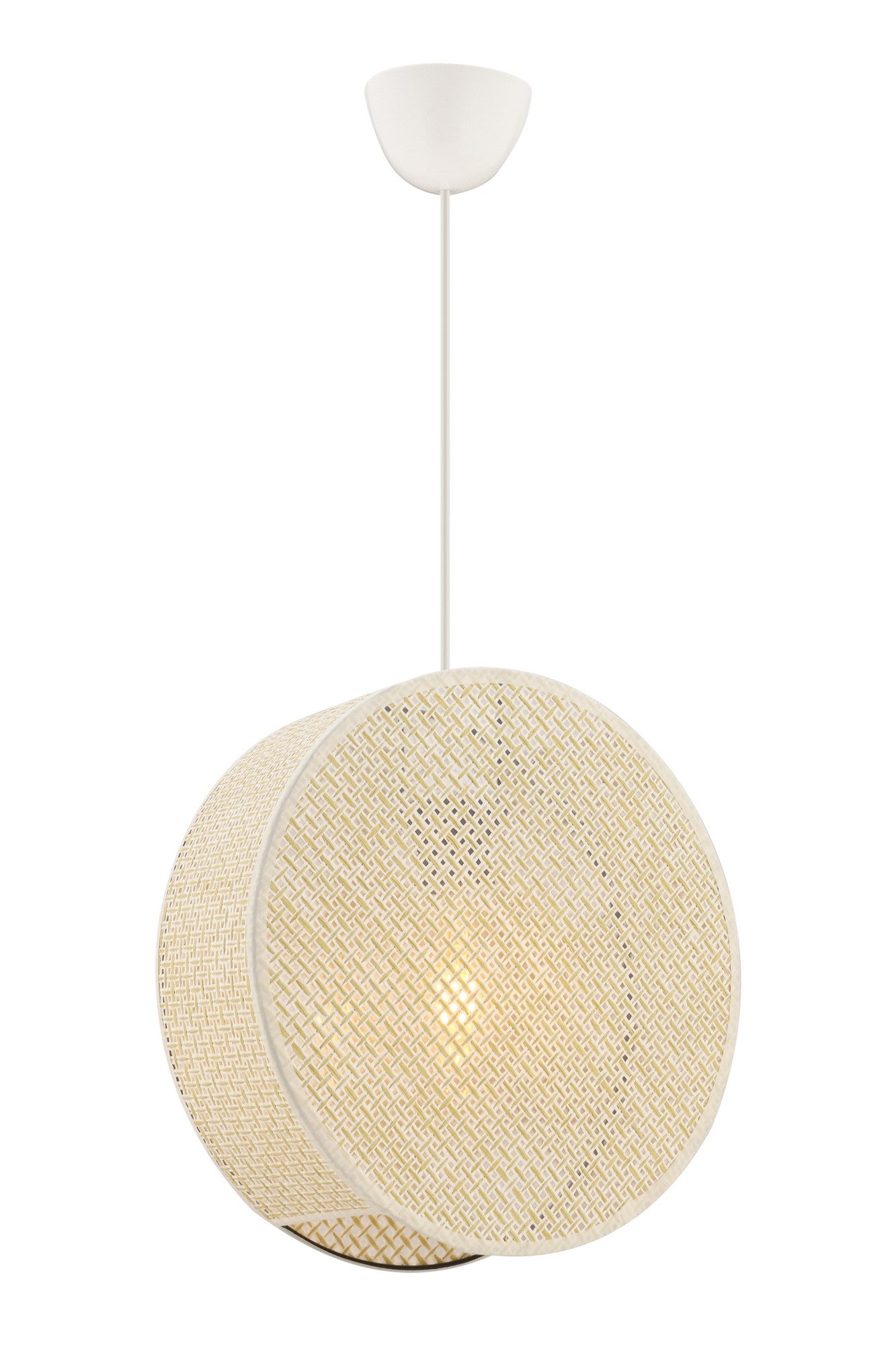 Candeeiro de Teto – 75 cm – Creme – Metal e Algodão