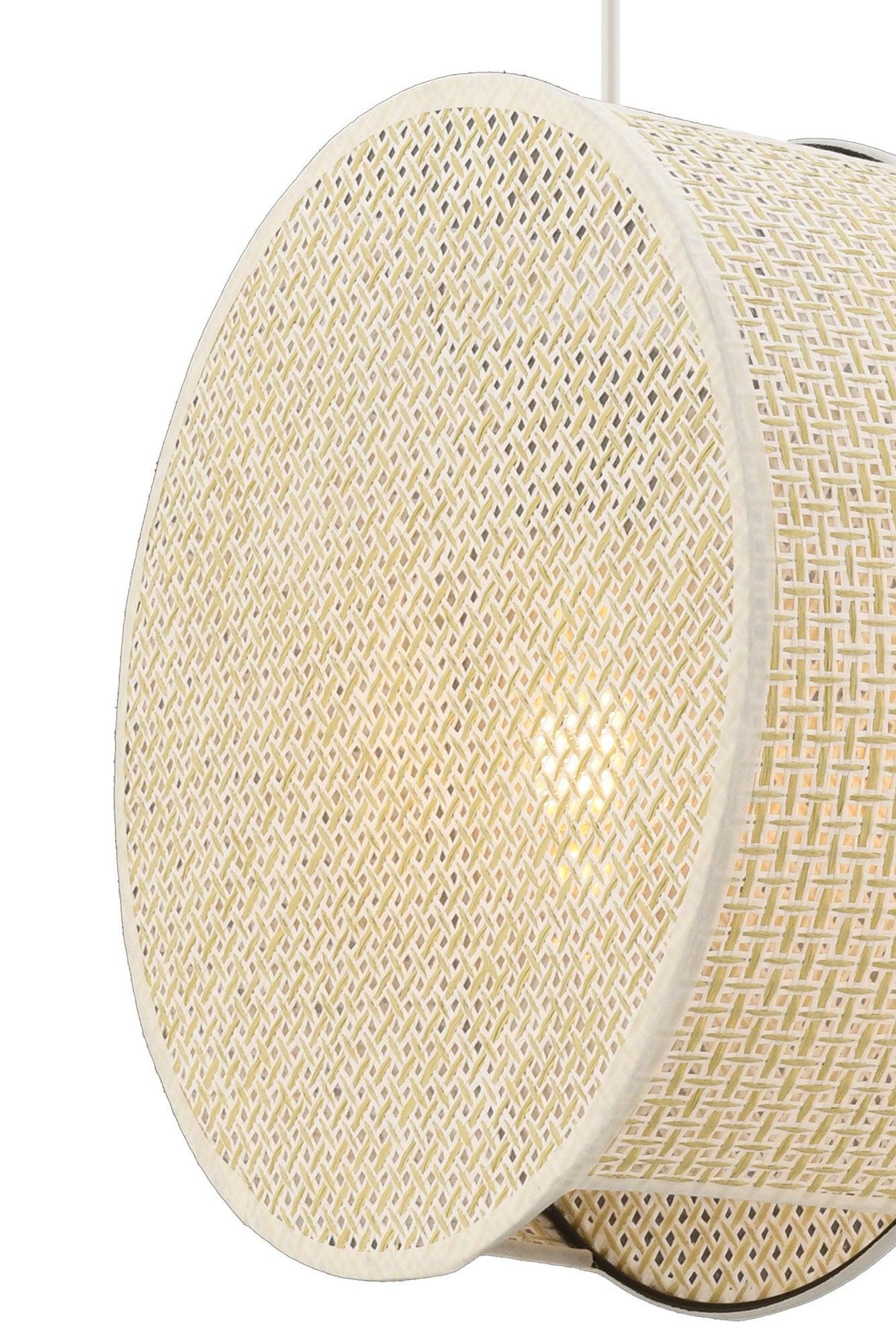 Candeeiro de Teto – 75 cm – Creme – Metal e Algodão