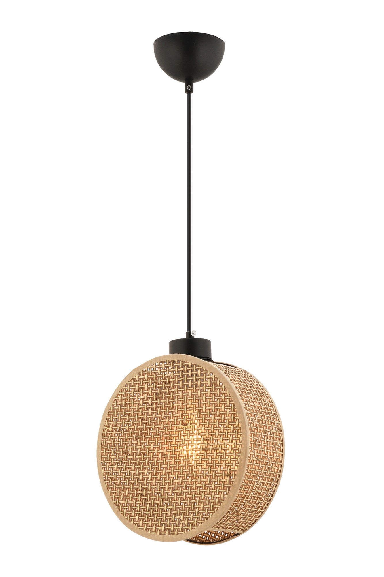 Candeeiro de Teto – 65 cm – Bege – Metal e Algodão