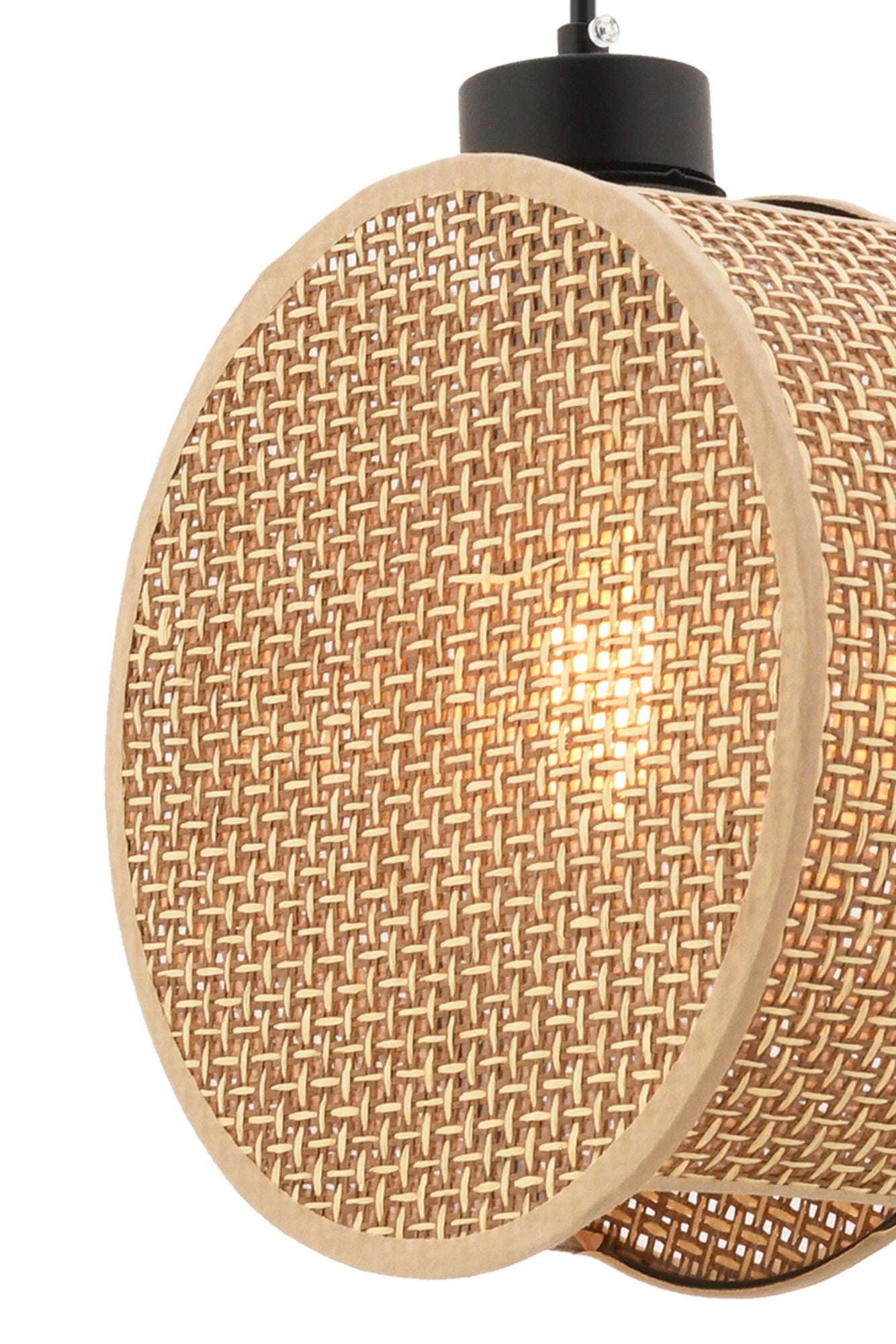 Candeeiro de Teto – 65 cm – Bege – Metal e Algodão