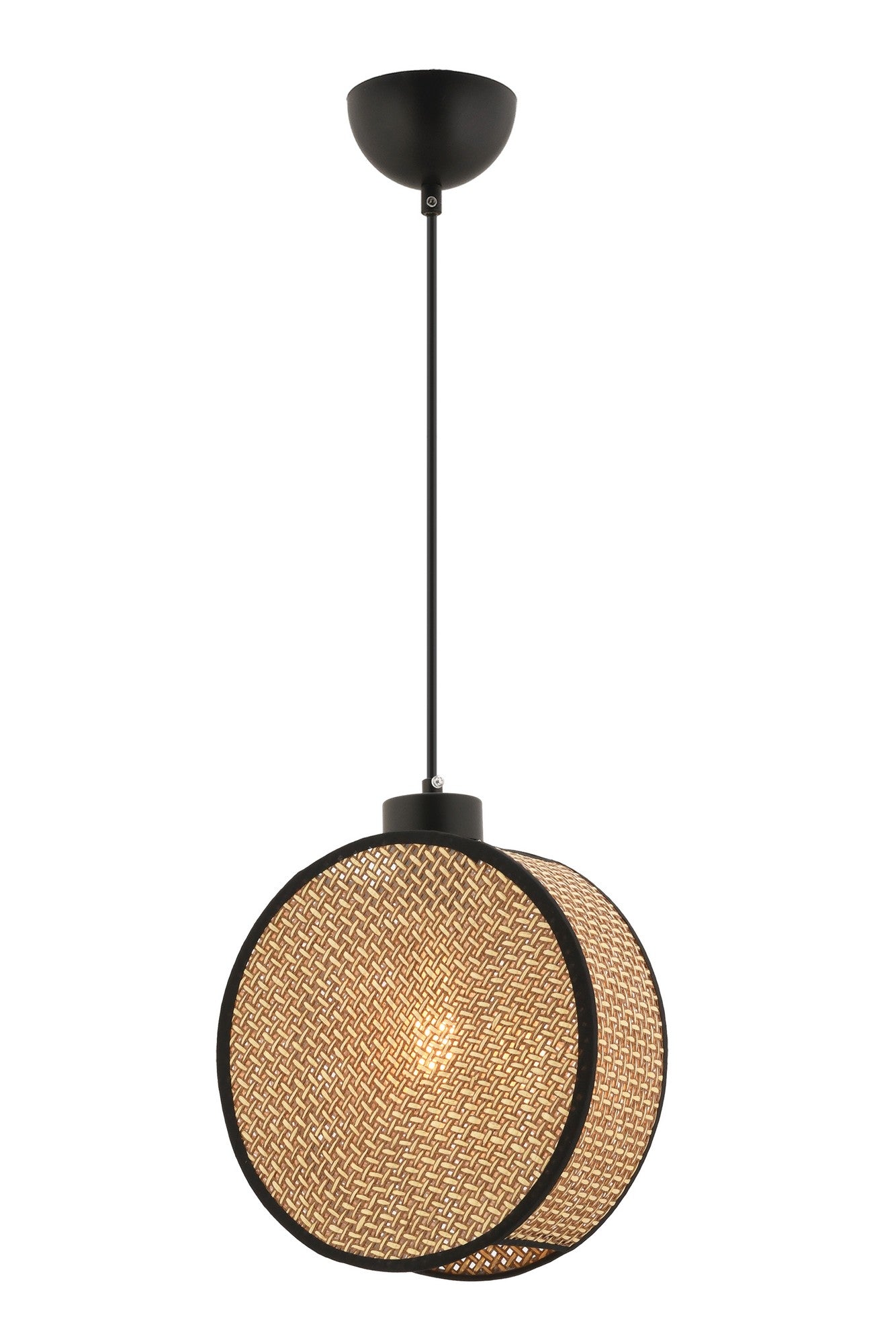 Candeeiro de Teto – 65 cm – Bege e Preto – Metal