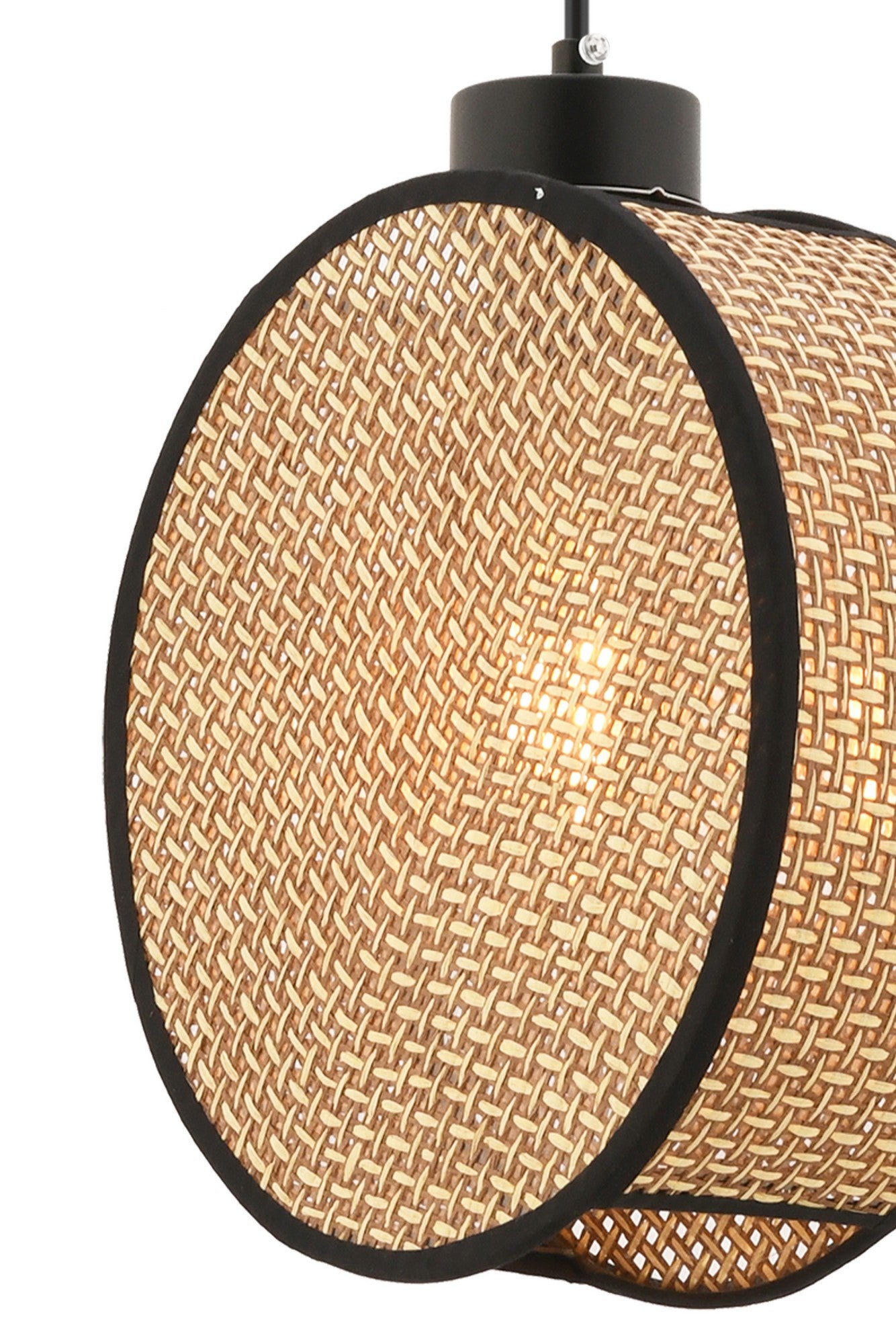 Candeeiro de Teto – 65 cm – Bege e Preto – Metal