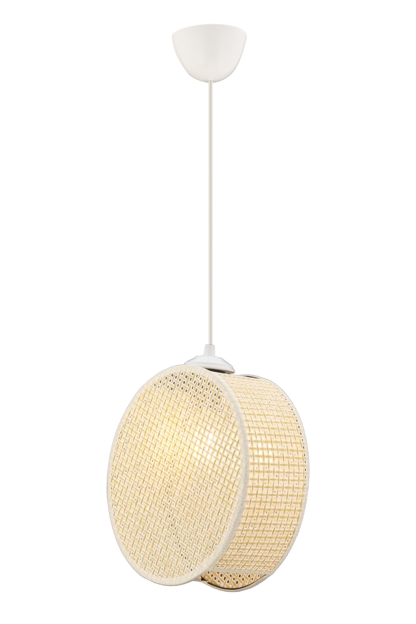 Candeeiro de Teto – 65 cm – Creme – Metal e Algodão