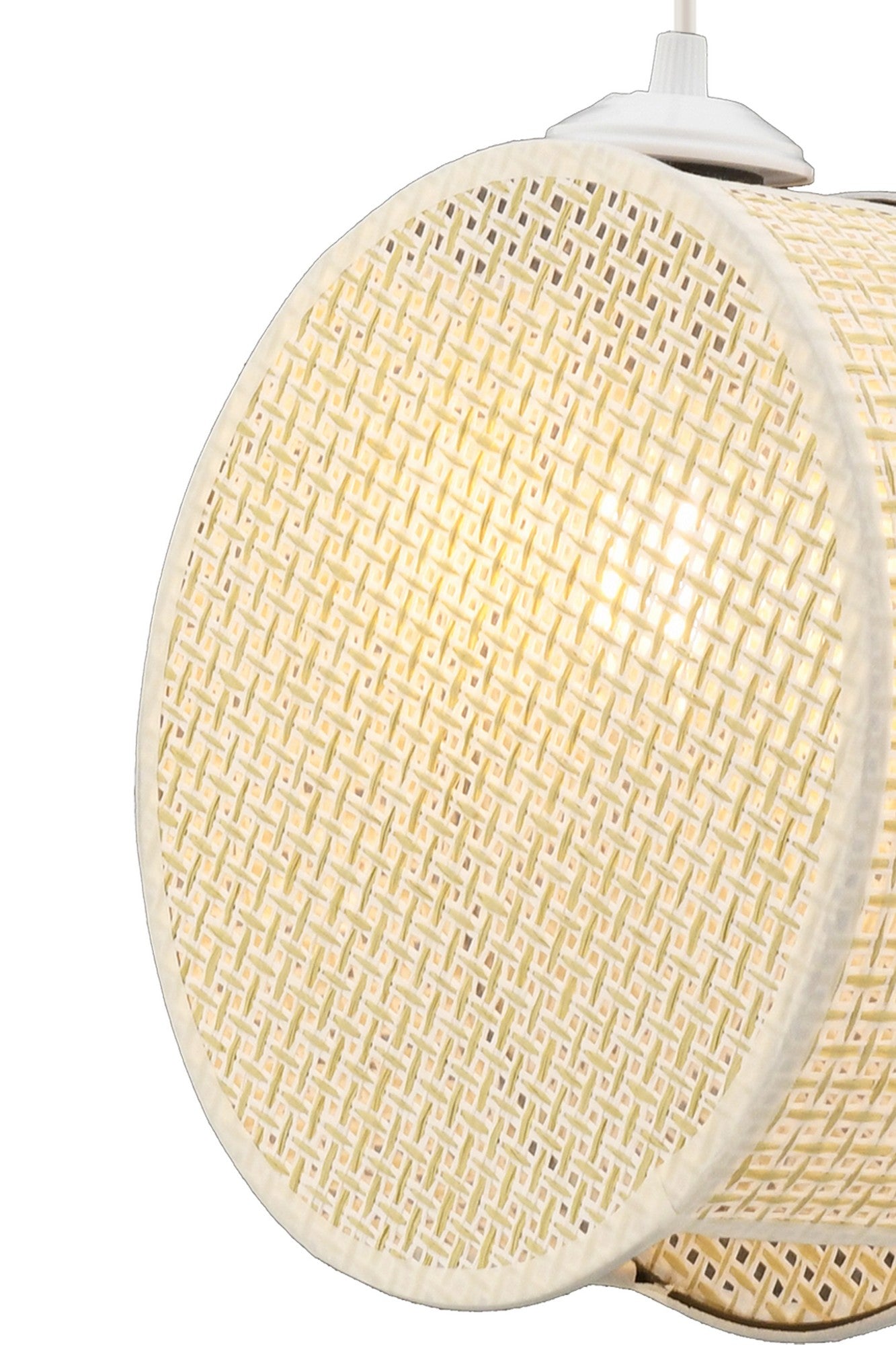 Candeeiro de Teto – 65 cm – Creme – Metal e Algodão