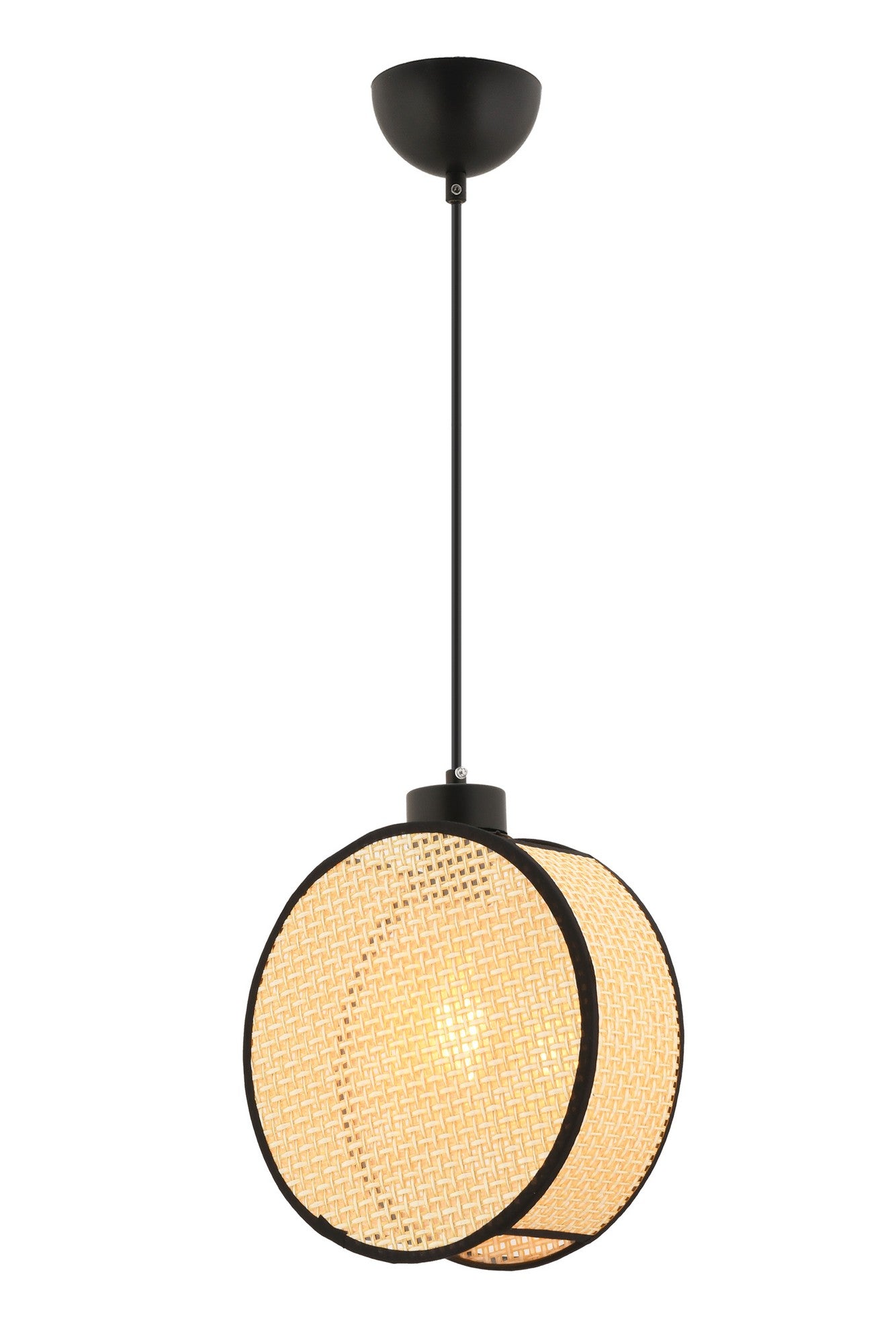 Candeeiro de Teto – 65 cm – Camelo – Metal e Algodão