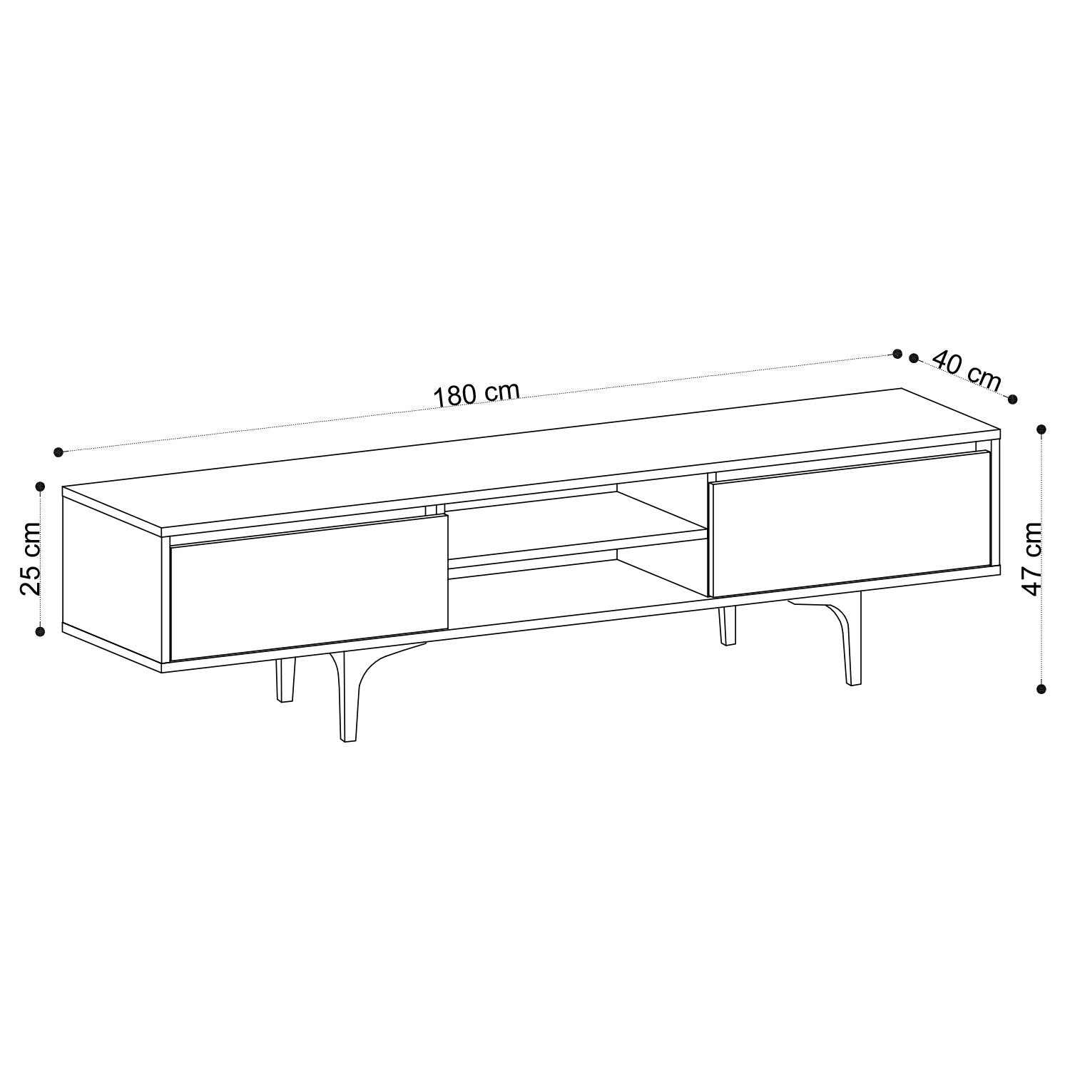 Móvel de TV – 180cm x 47cm x 40cm – Carvalho – MDF