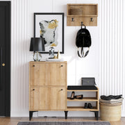 Sapateira com cabideiro suspenso – 110 x 92 x 35 cm – carvalho – melamina