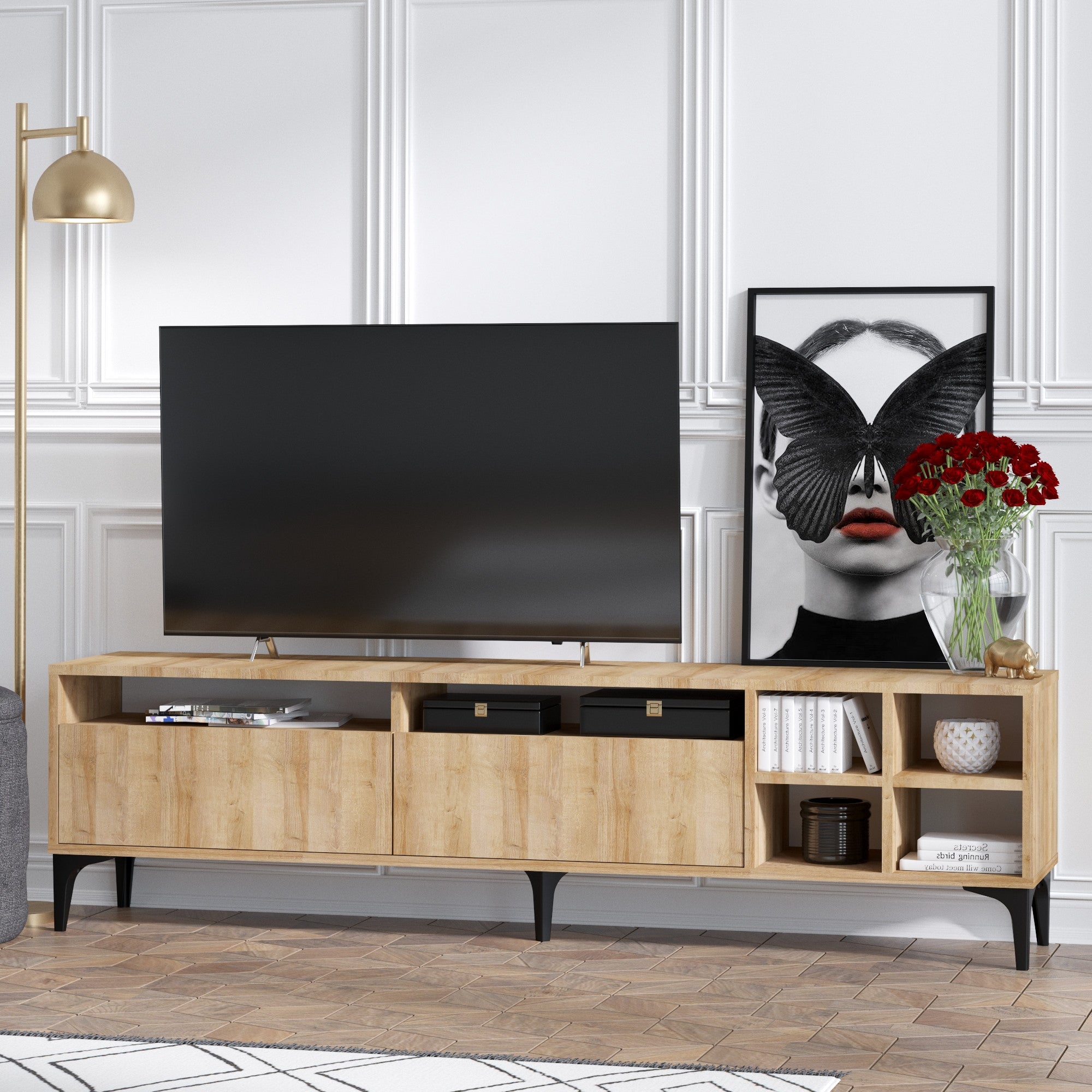 Móvel de TV – 180cm – Carvalho – Melamina