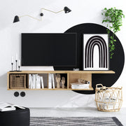 Móvel de TV – 150 x 26 x 24 cm – Carvalho safira – Painéis de partículas revestidos a melamina