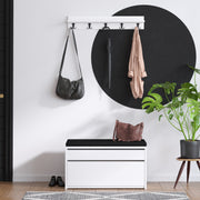 Sapateira – 80 x 42 x 35 cm – Branco e Preto – Painel de partículas revestido de melamina