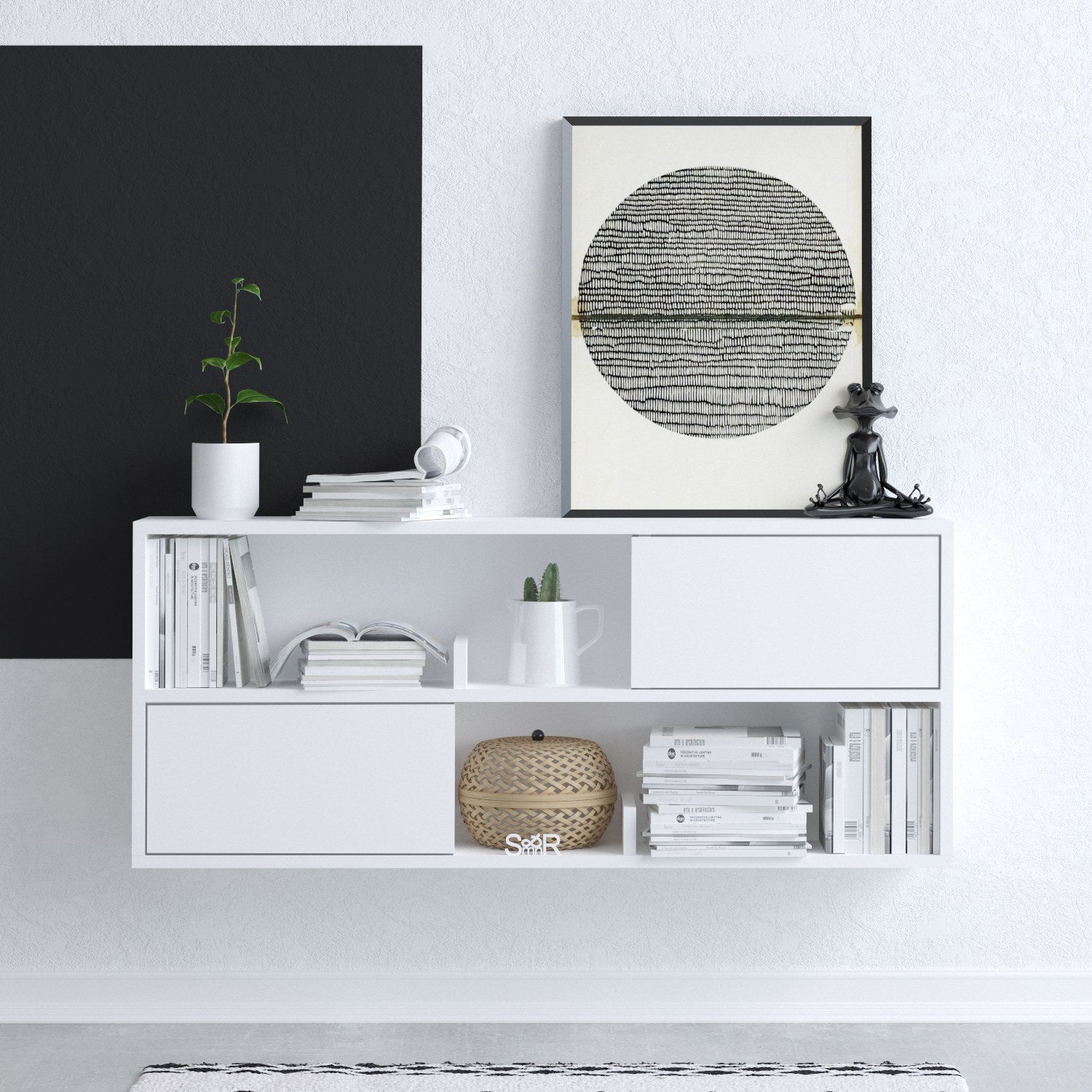 Aparador – 120 cm x 50 cm x 22 cm – Branco – Painéis de partículas revestidos em melamina