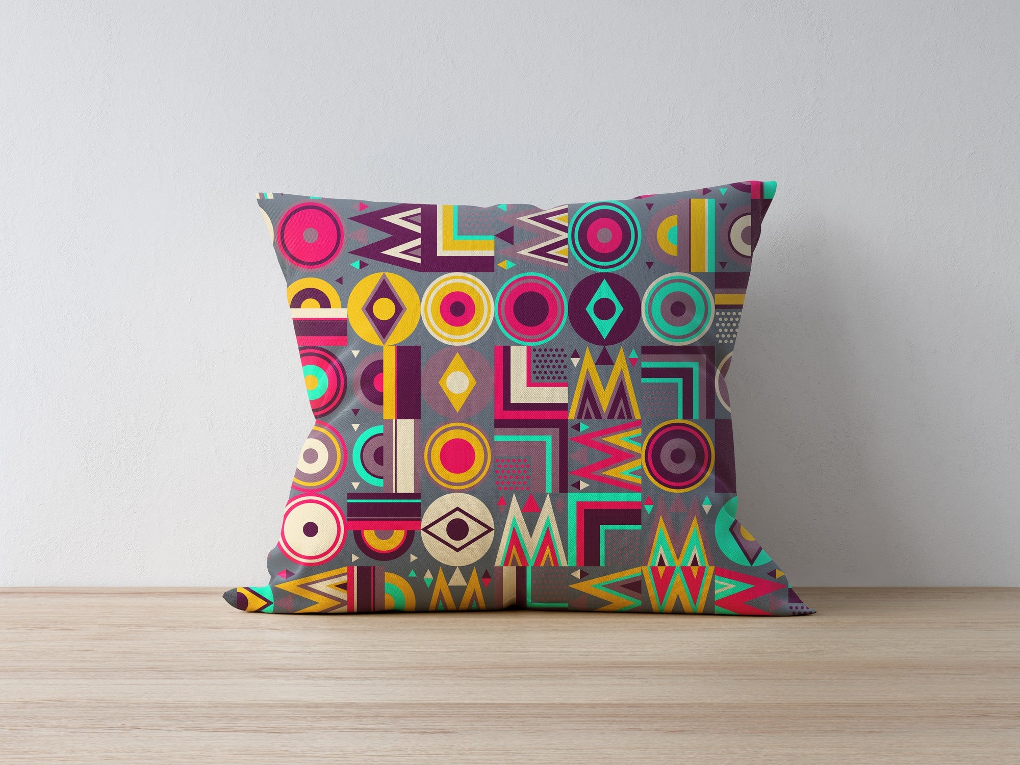 Capa de almofada – 43 x 43 cm – Multicolorido – 50% poliéster, 50% algodão