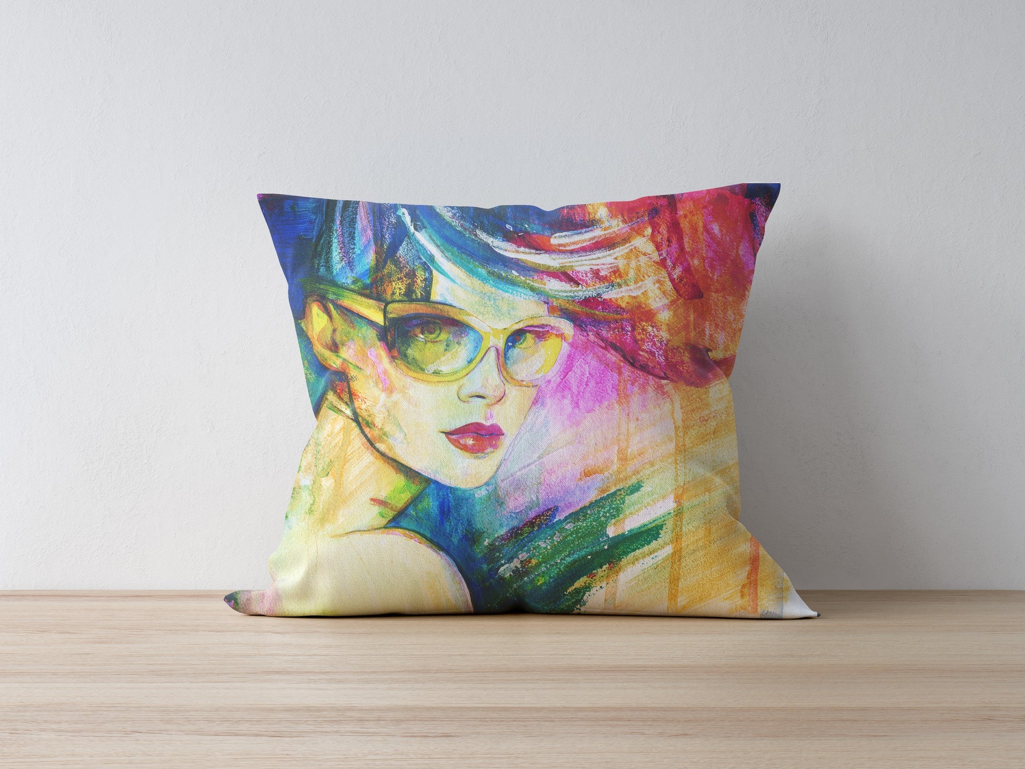 Capa de almofada – 43 x 43 cm – Multicolorido – 50% poliéster, 50% algodão
