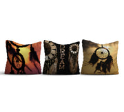 Conjunto de capa de almofada (3 peças) – 43 x 43 cm – Multicolorido – Algodão/Poliéster