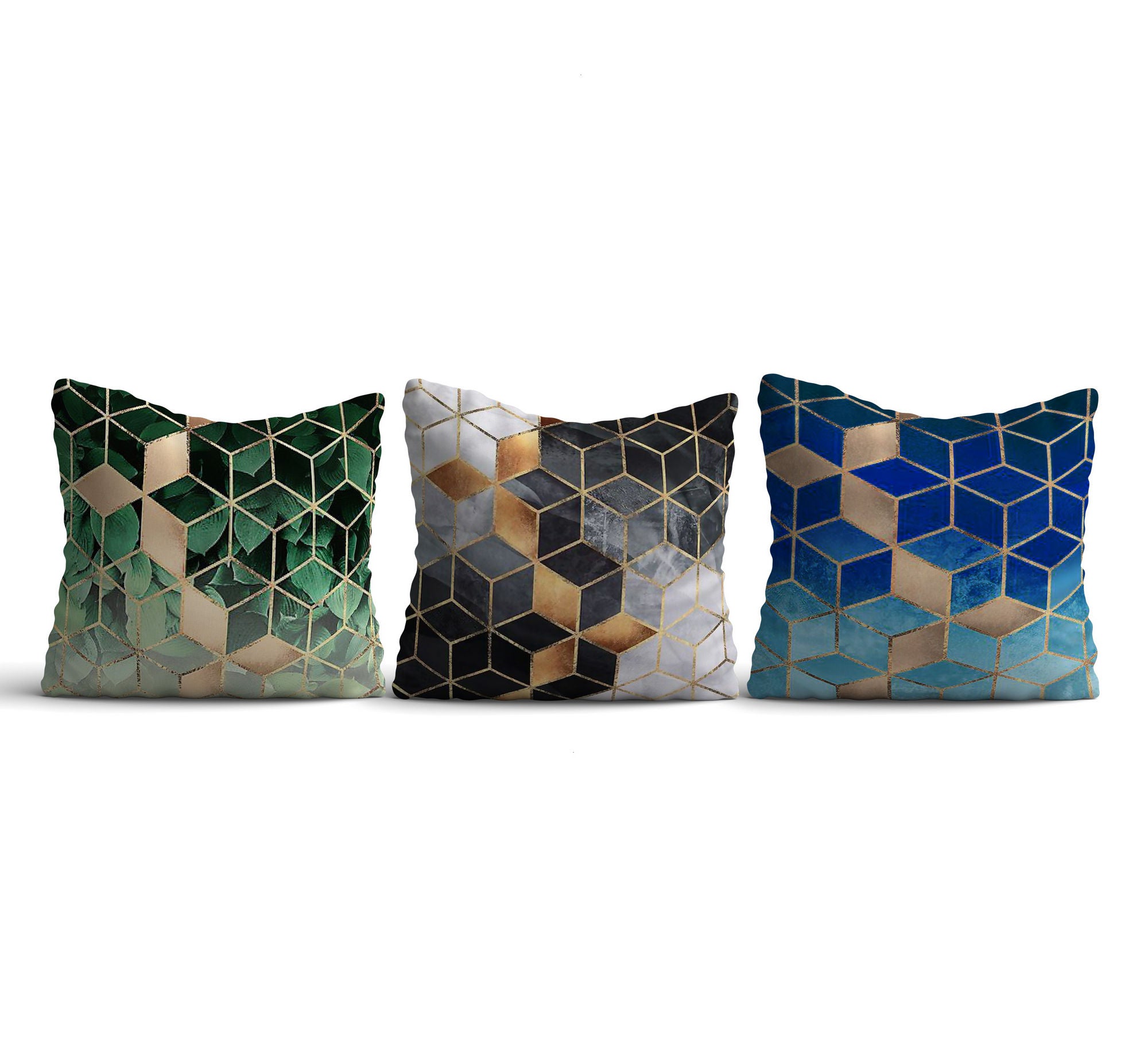 Conjunto de capas de almofada – 43 x 43 cm – Multicolorido – 50% Algodão / 50% Poliester