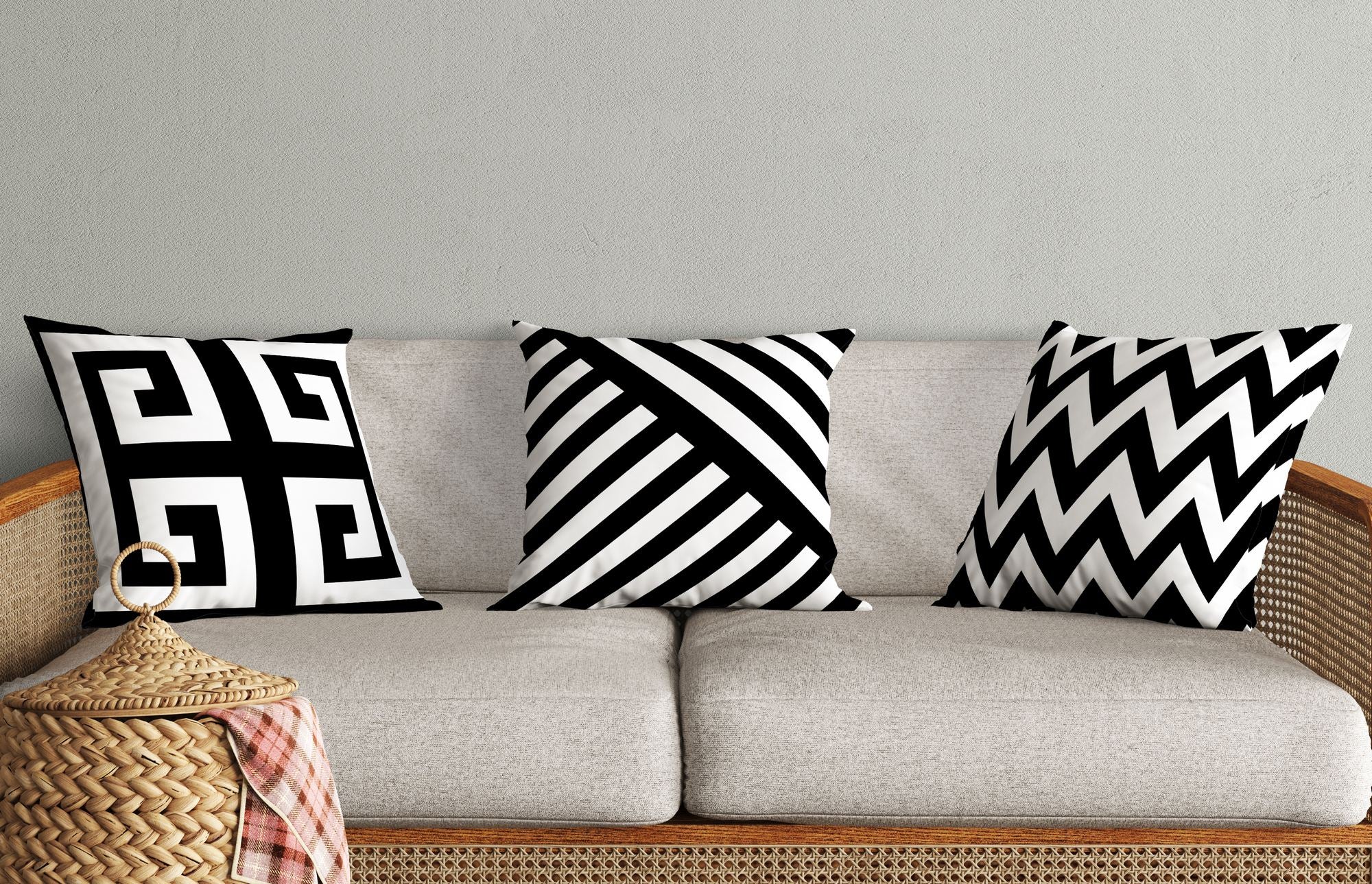 Conjunto de capas de almofada – 43 x 43 cm – Multicolorido – Algodão/Poliéster
