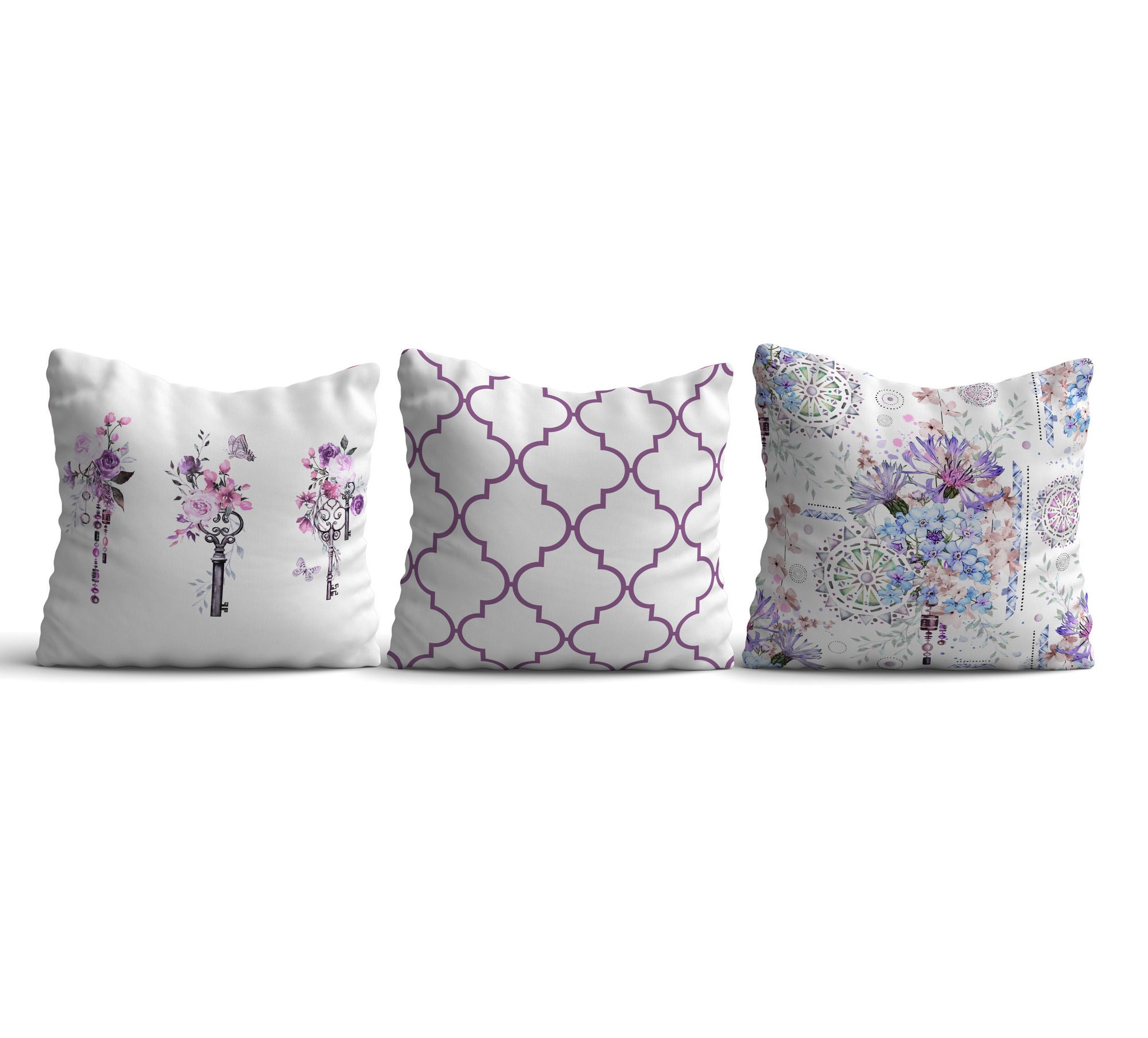 Conjunto de capas de almofada – 43 x 43 cm – Multicolorido – Algodão e poliéster