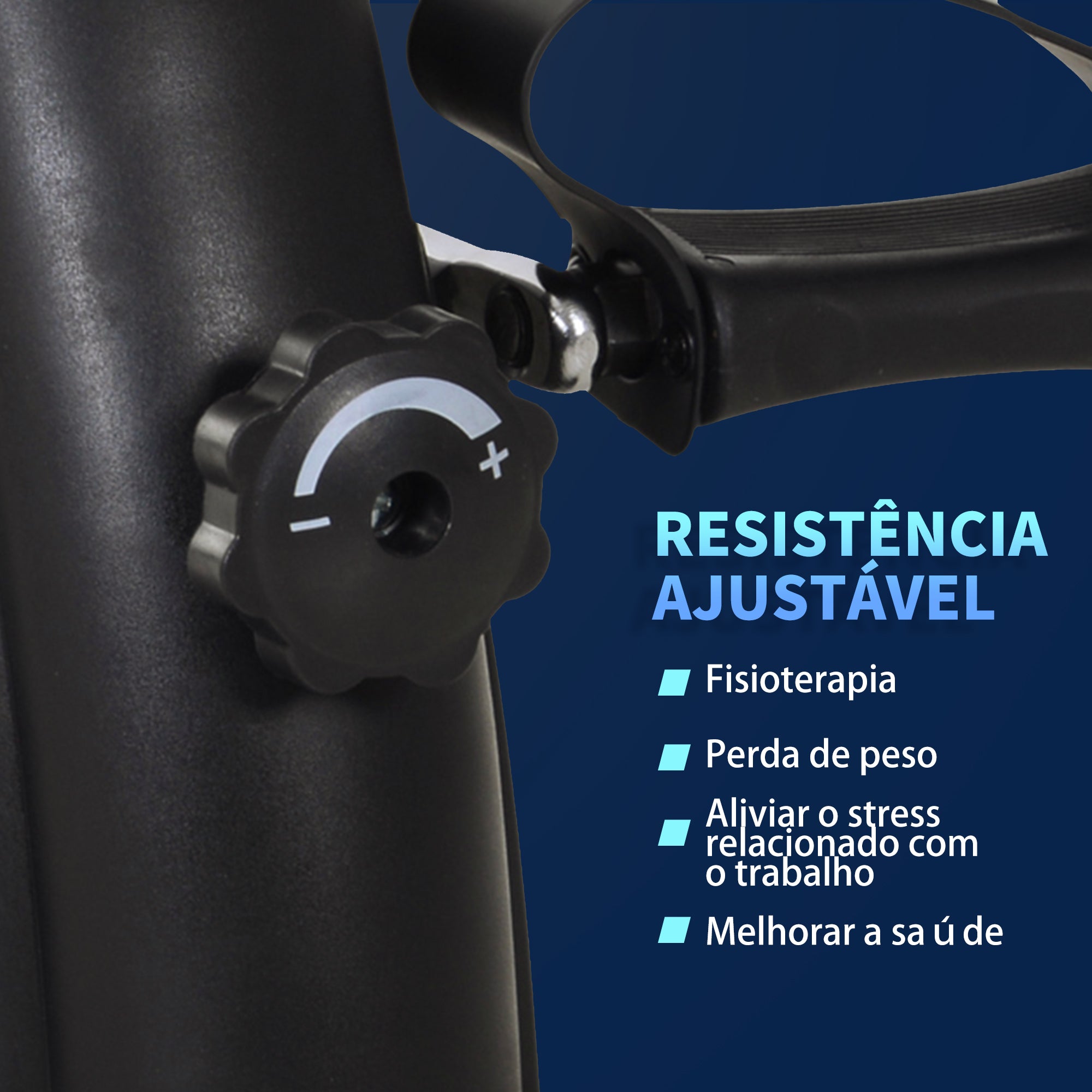 Mini Bicicleta Estática para Braços e Pernas - 39x40x31 cm - Preto