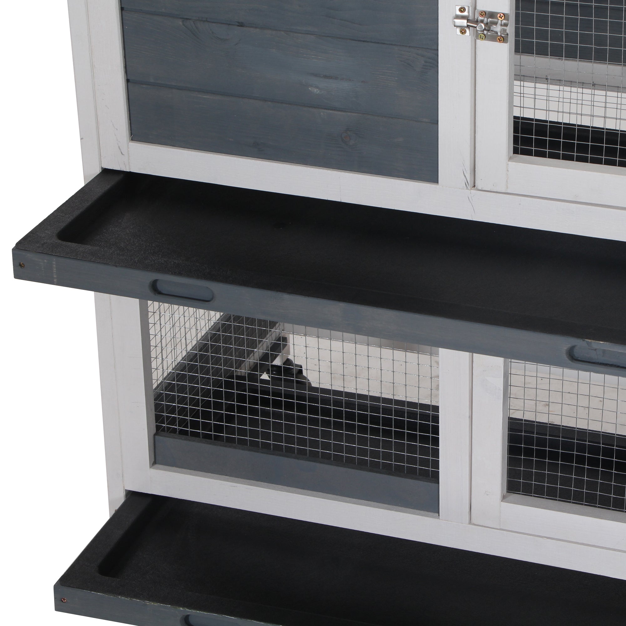 Coelheira de Madeira – 147x45.5x88.5cm – Cinza e Branco