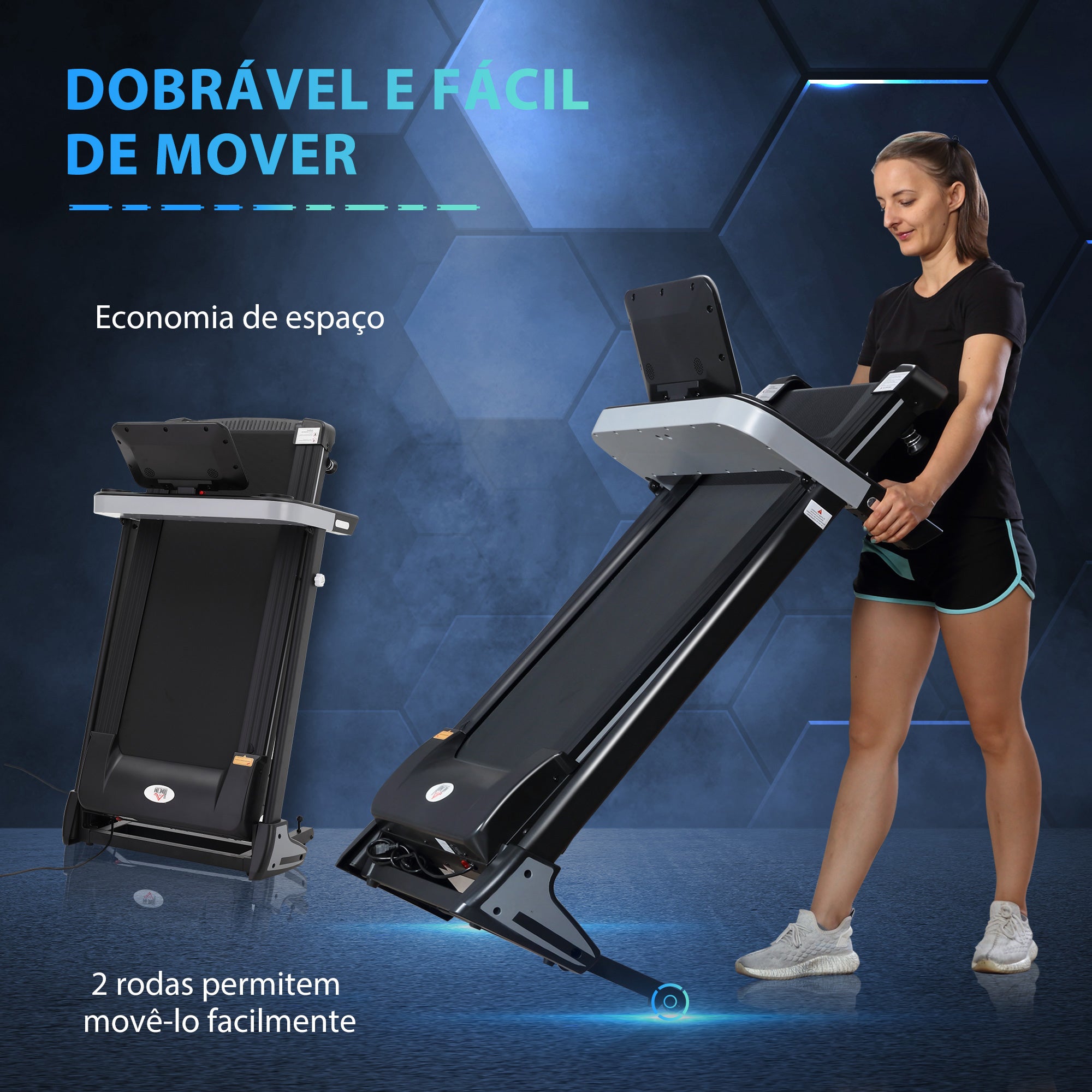 Passadeira Elétrica Dobrável – 71x128x122cm – Preto – Aço e PP
